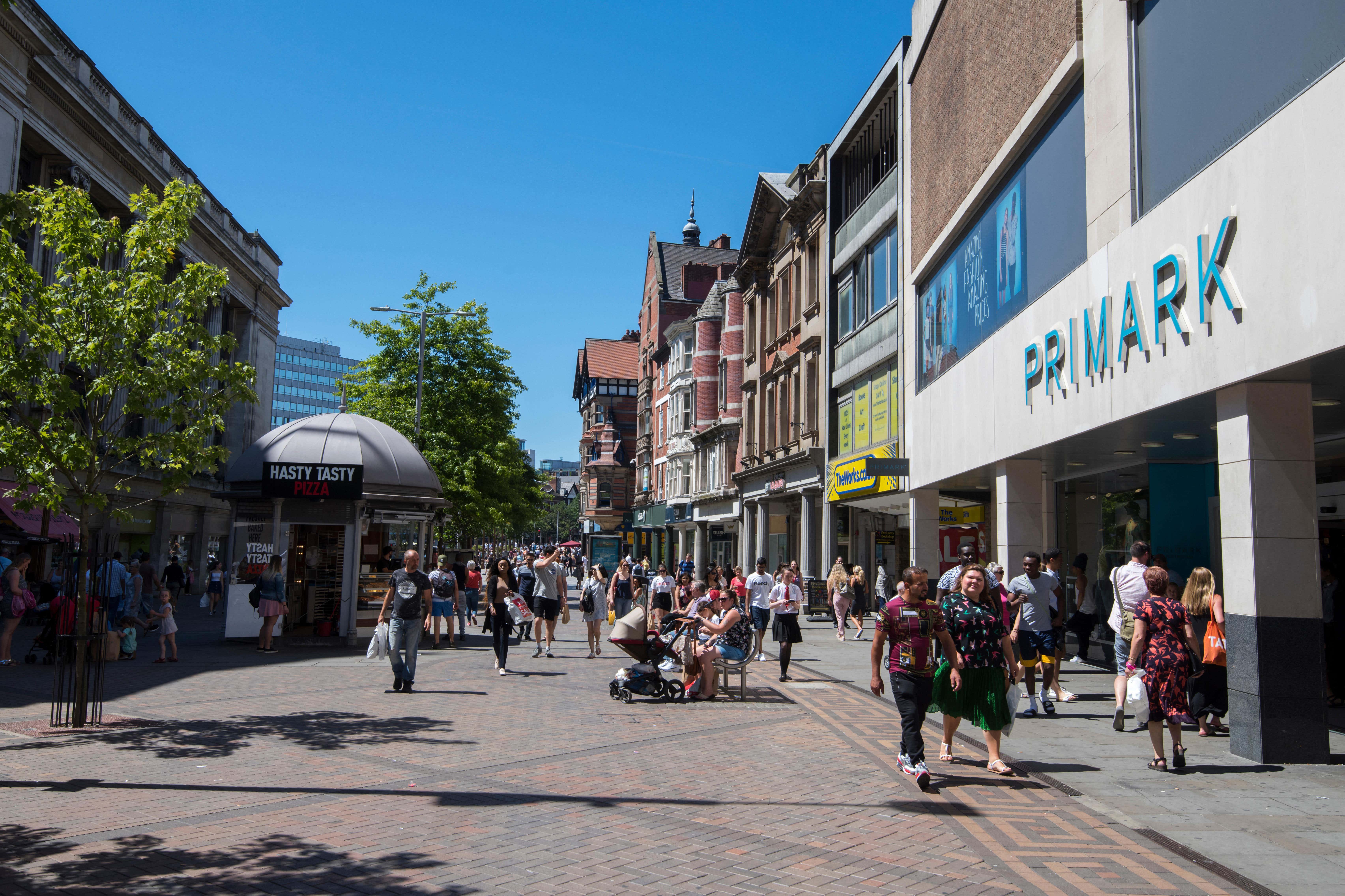 Long Row in Nottingham city centre where the attack took place (Alamy/PA)