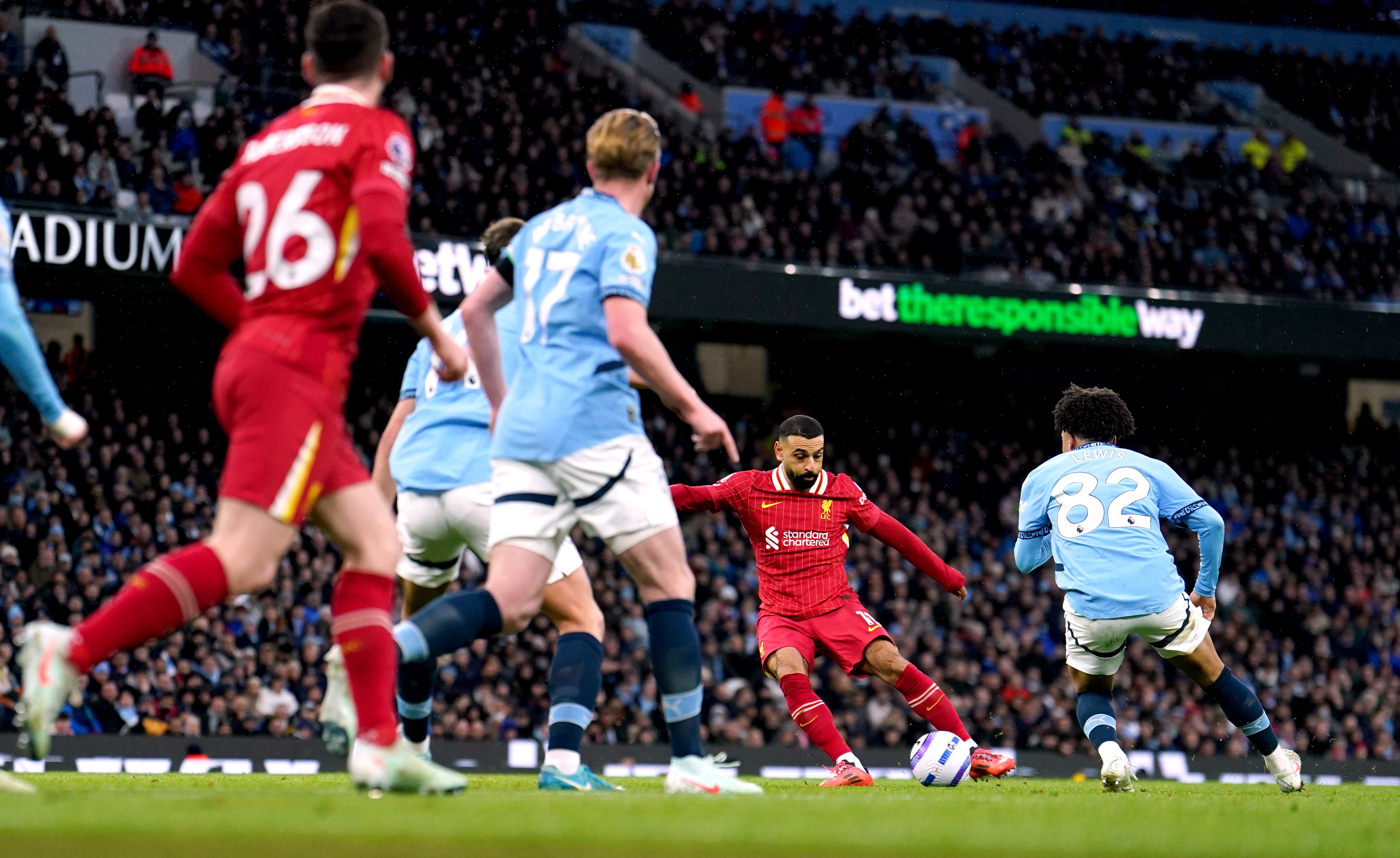 Salah has now scored 25 Premier League goals this season (Martin Rickett/PA)