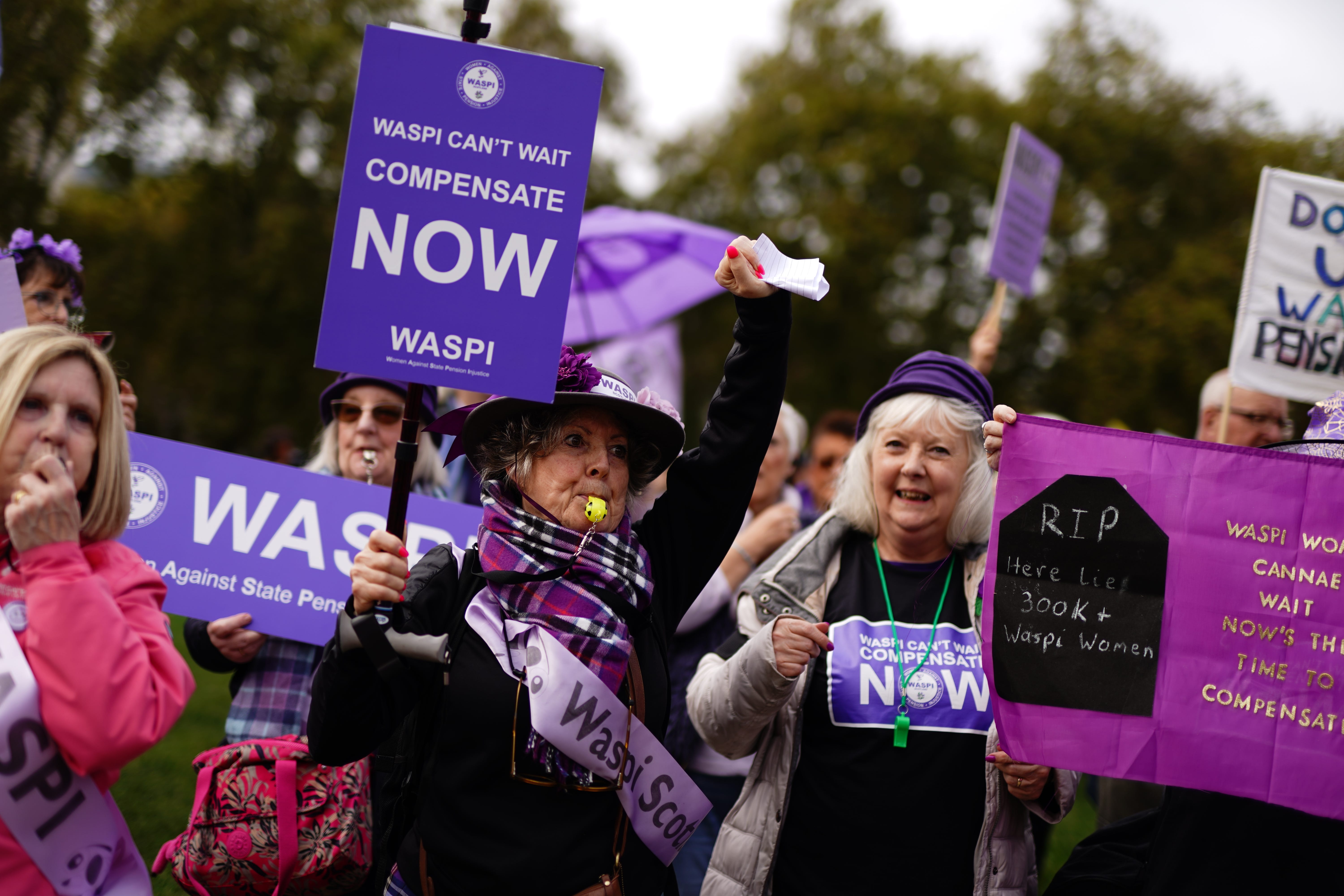 <p>Waspi protesters (Jordan Pettitt/PA)</p>
