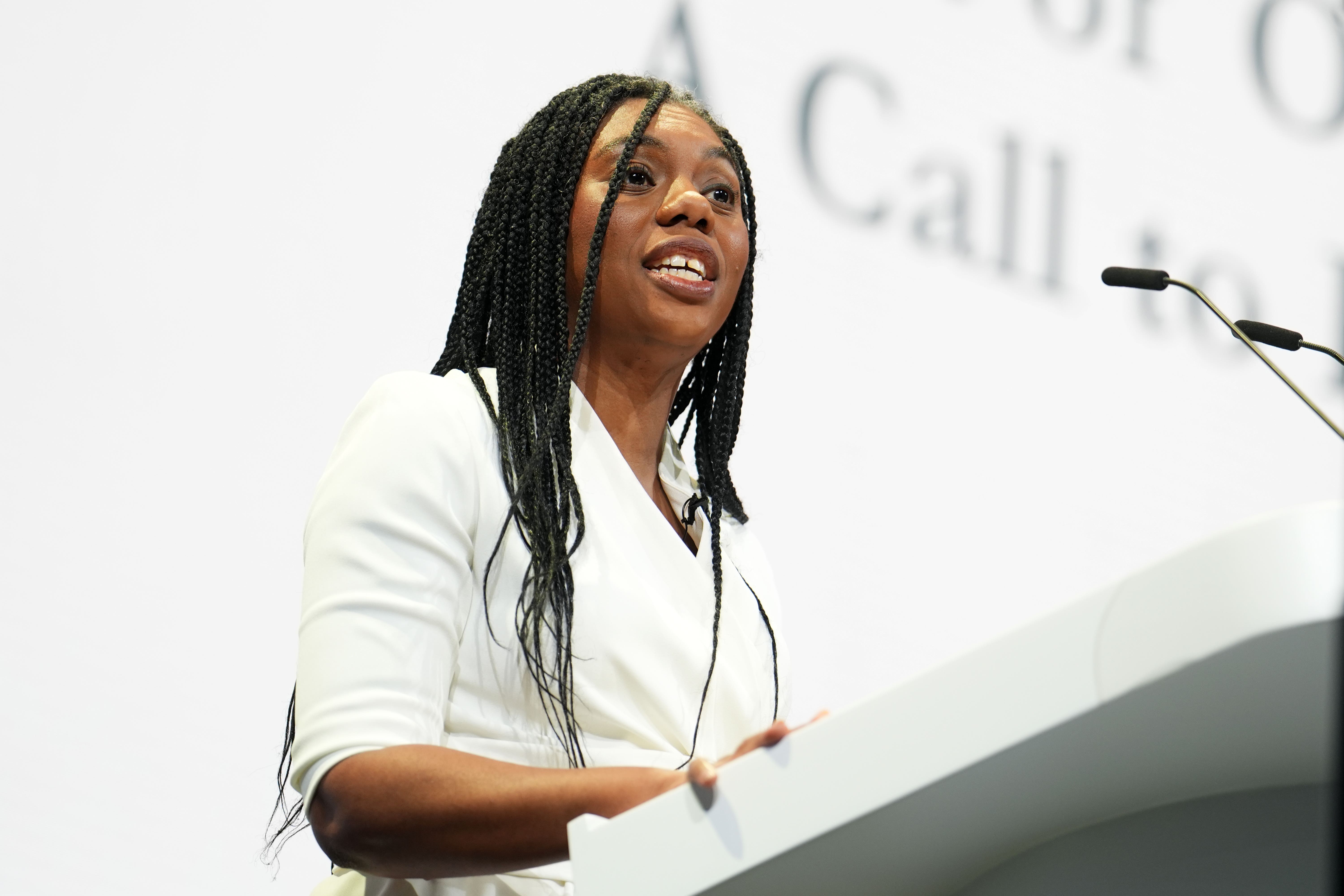 <p>Conservative leader Kemi Badenoch has said the BBC must investigate whether a documentary it aired led to payments to Hamas (Jordan Pettitt/PA)</p>