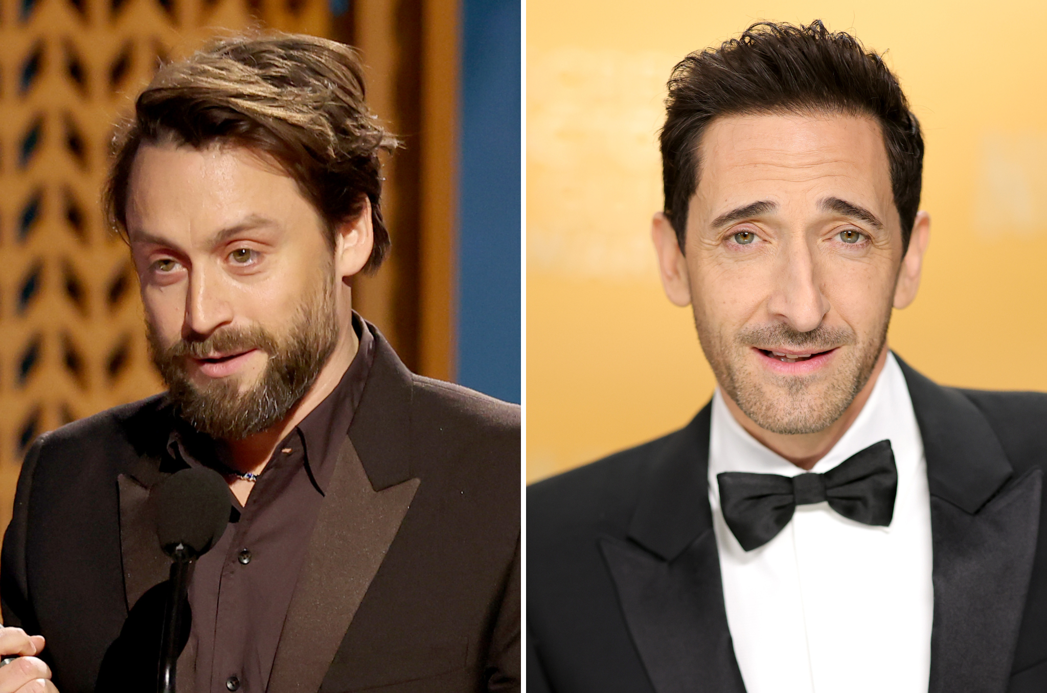 Kieran Culkin teased Adrien Brody over his lengthy awards speeches during the 2025 SAG Awards