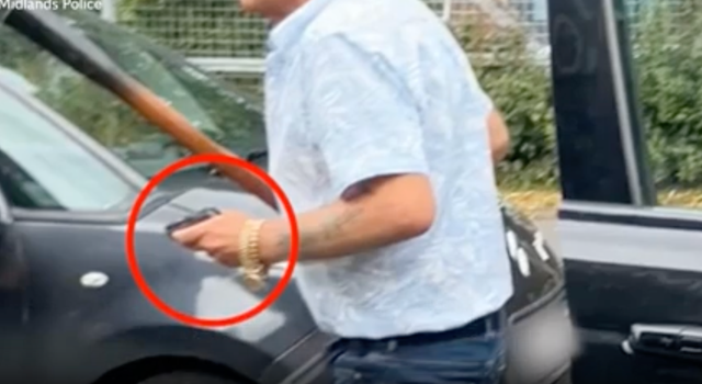 <p>Martin Gordon jailed for five years after being filmed brandishing a pistol in the street in Dudley</p>