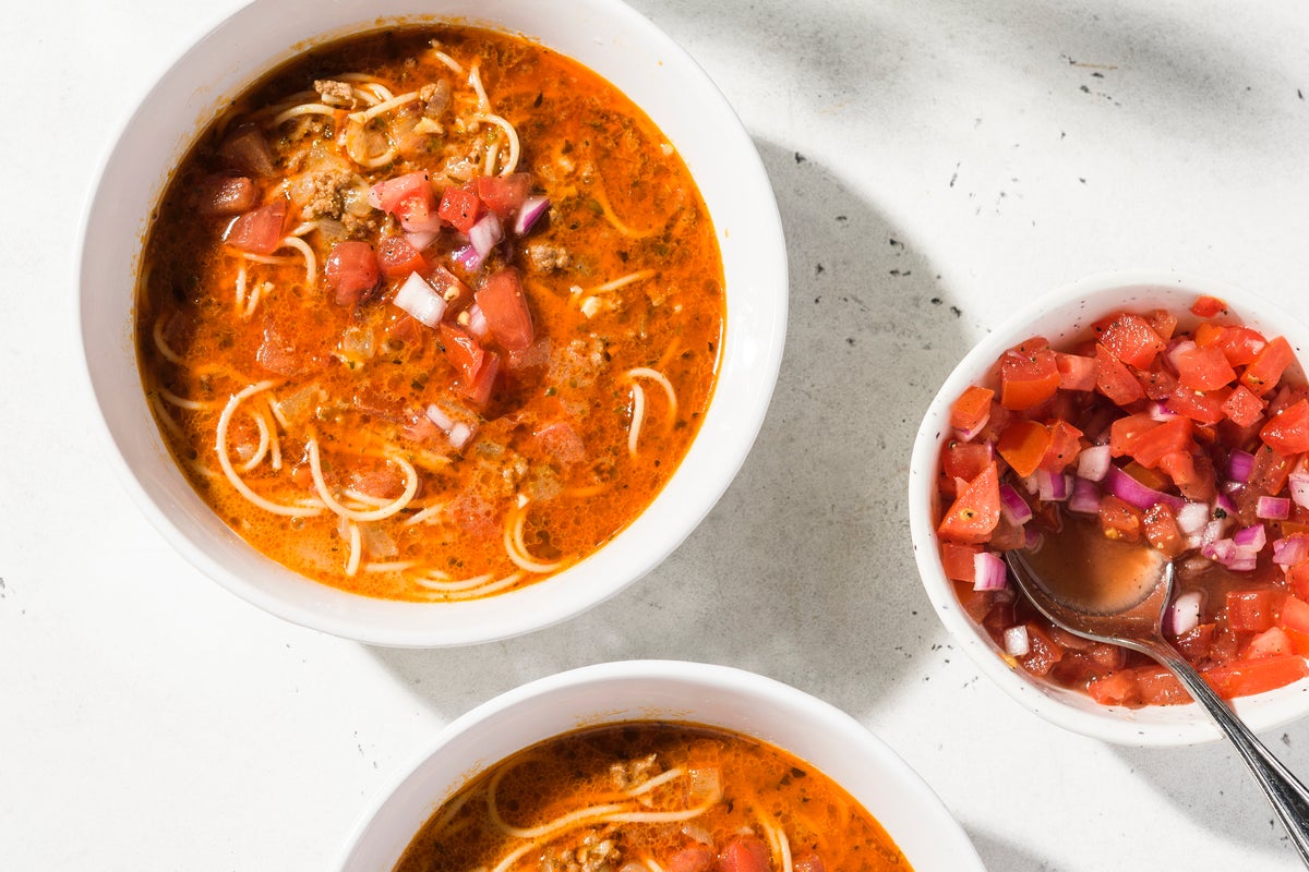 Harissa brings complex chili heat to this meaty Libyan soup during Ramadan