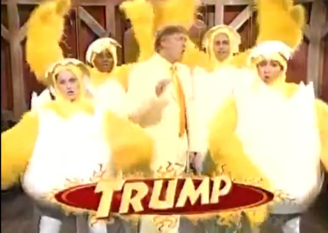 <p>The clip, made in 2004 for American satirical show <em>Saturday Night Live </em>and once thought deleted, is a spoof commercial for ‘Donald Trump’s House of Wings’</p>