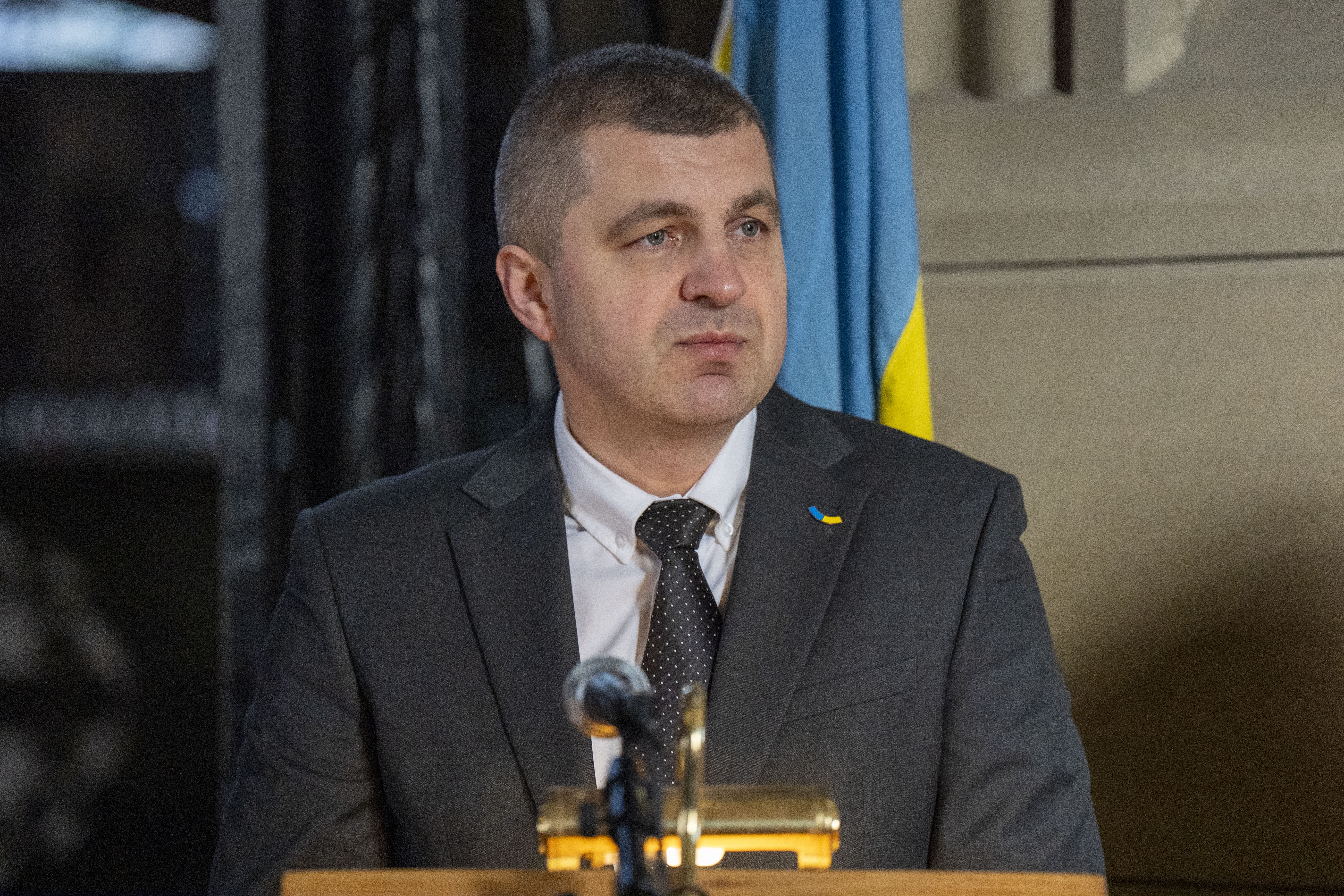 Andriy Madzyanovski said his countrymen are shedding blood every day (Jane Barlow/PA)