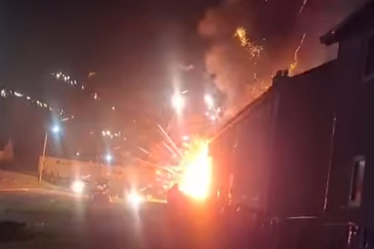 Video: Van full of fireworks explodes after vehicle set alight in Clydebank