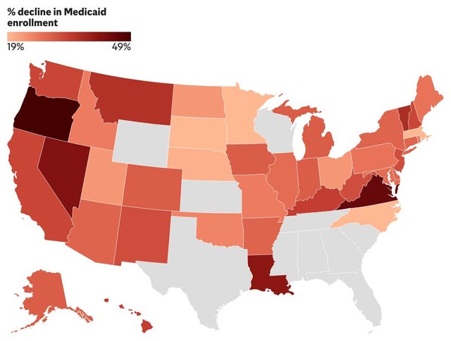 <p>A map shows how cutting the Affordable Care Act's Medicaid expansion match rate could potentially cause 20 million Americans to lose Medicaid coverage. Here is a look at which states would be hit hardest</p>