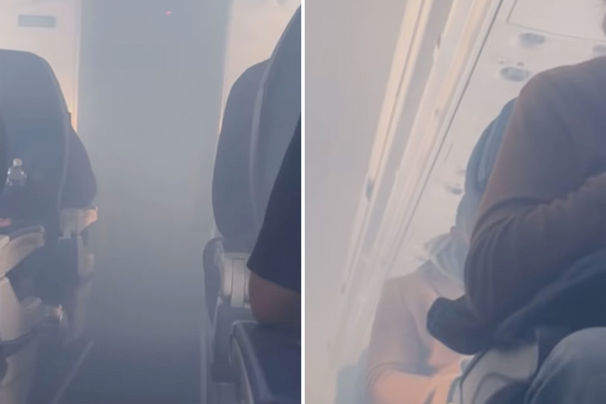 Haze inside Delta Flight DL876. The plane returned to Hartsfield-Jackson Atlanta International Airport after declaring an emergency on board