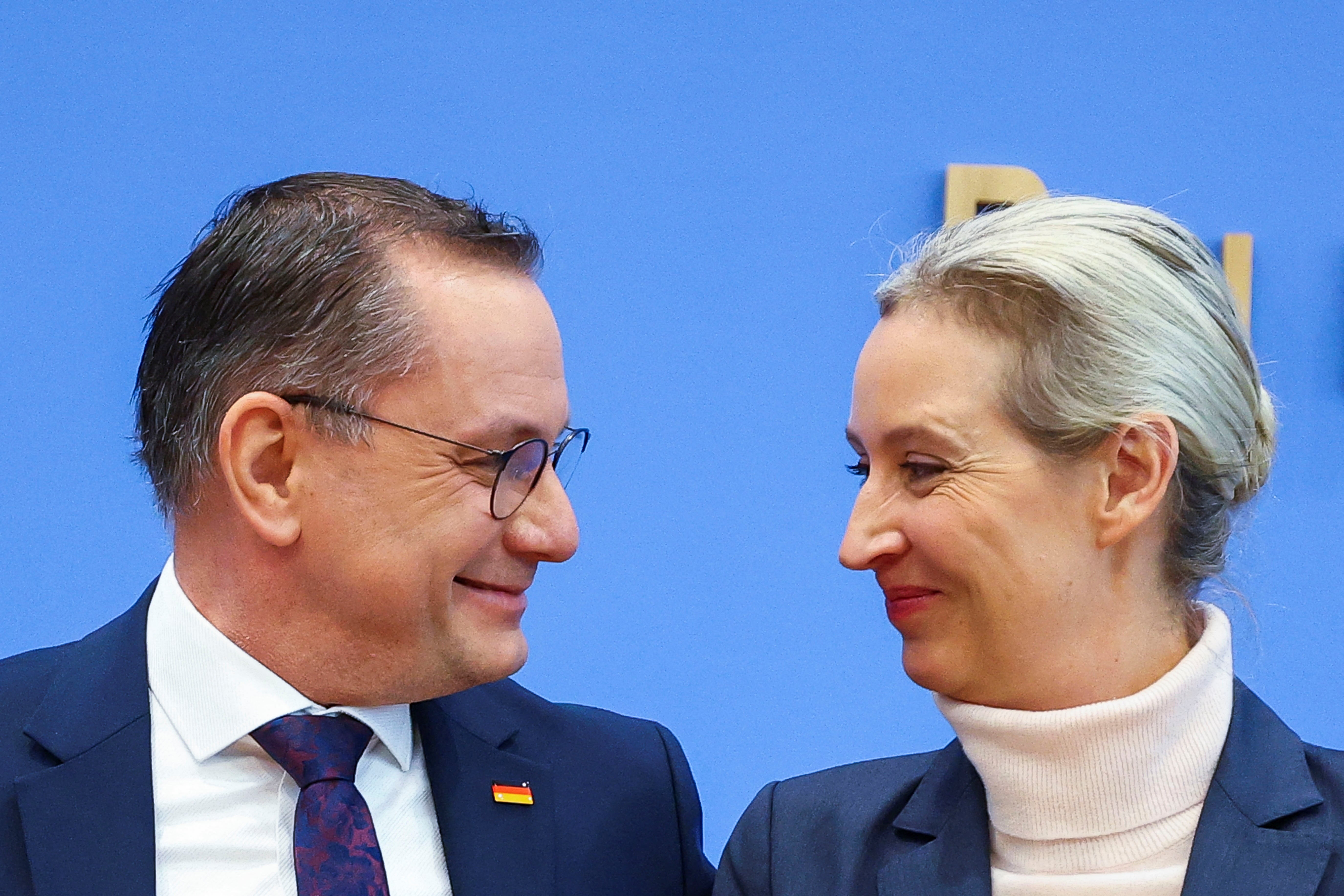 Co-leaders of the AfD, Weidel and Tino Chrupalla