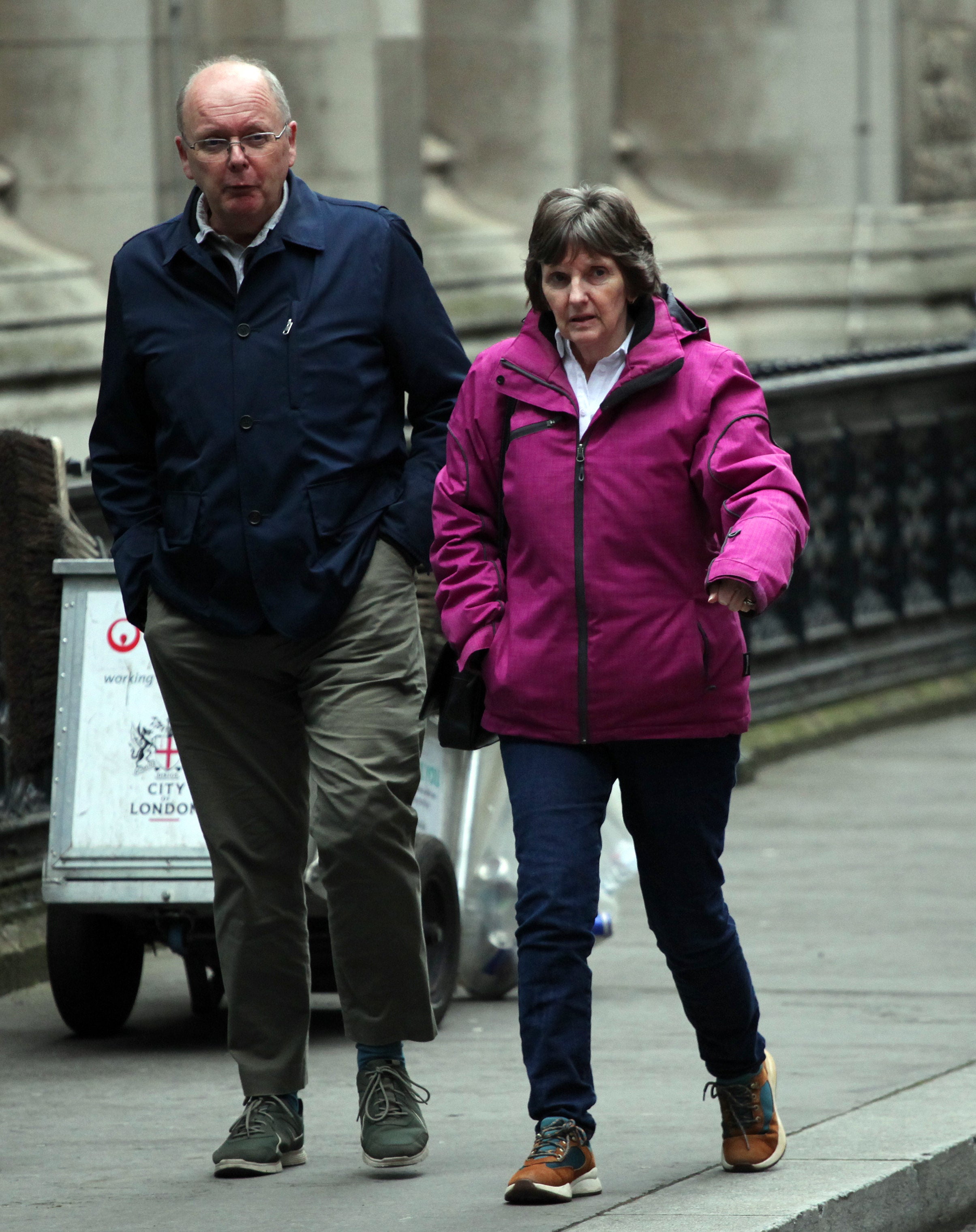 Jonathan and Carolyn Orchard outside the High Court after hearing in boundary row with neighbours Samuel and Kathleen Horton