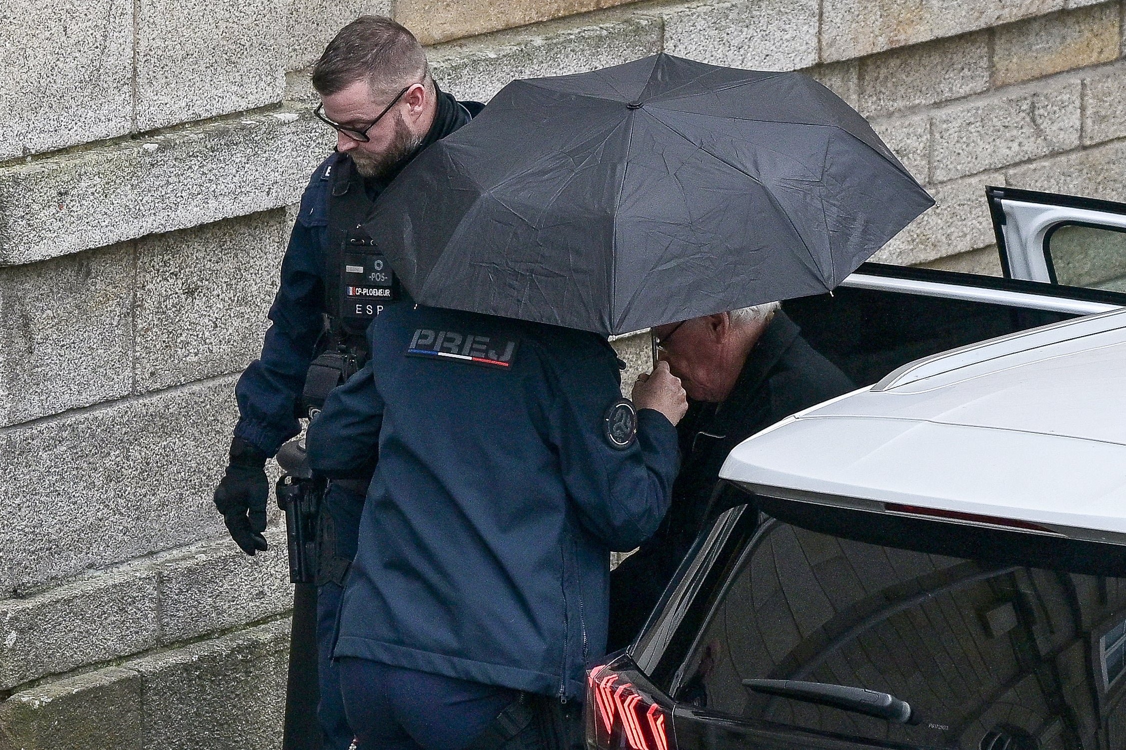 Retired surgeon Joel Le Scouarnec arrives for his trial on charges of assaulting or raping 299 patients at the Criminal Court in Vannes