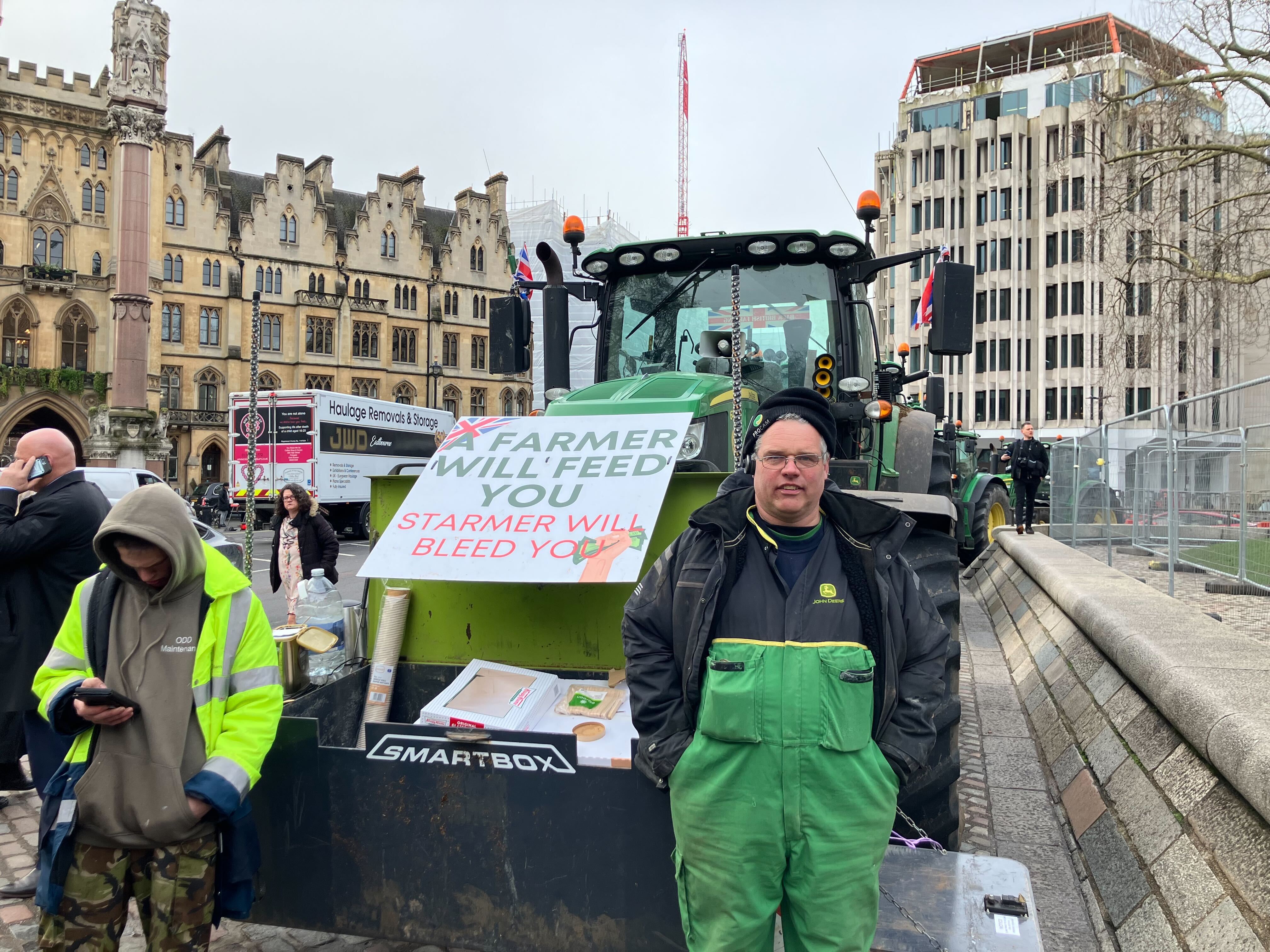 One farmer protesting outside the conference told The Independent Labour had ‘promised us the world and have given us nothing’