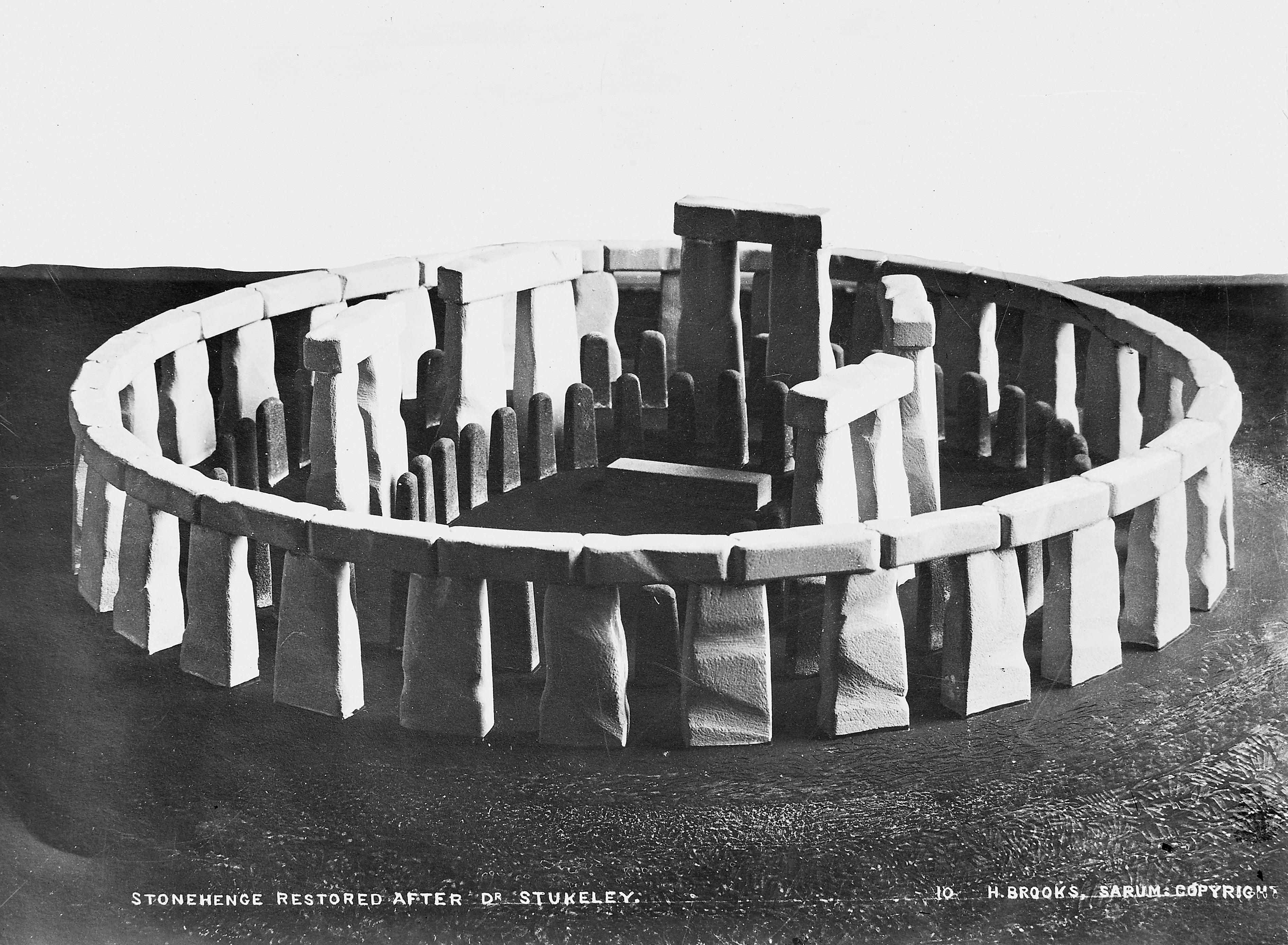 This reconstruction, of what Stonehenge would have looked like around 4000 years ago, shows what would have been the monument’s greatest single structure - the Great Trilithon (portrayed in shadow). Directly in front of it was the standing stone, believed by Professor Meaden to have represented an erect phallus (but now long fallen and partly buried). And, in front of that. was the Altar Stone, potentially representing a female deity