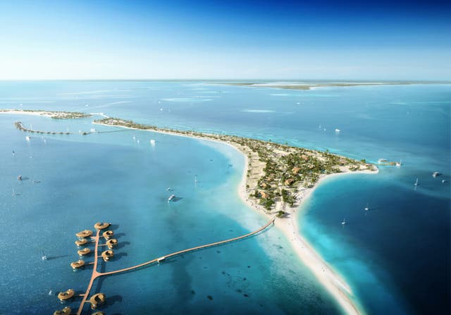 <p>The resort is found on a private island off the coast of Saudi Arabia in the Red Sea</p>