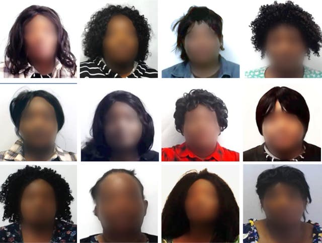 <p>Some of the disguises used by 61-year-old Josephine Maurice to pass herself off as a true applicant for citizenship</p>