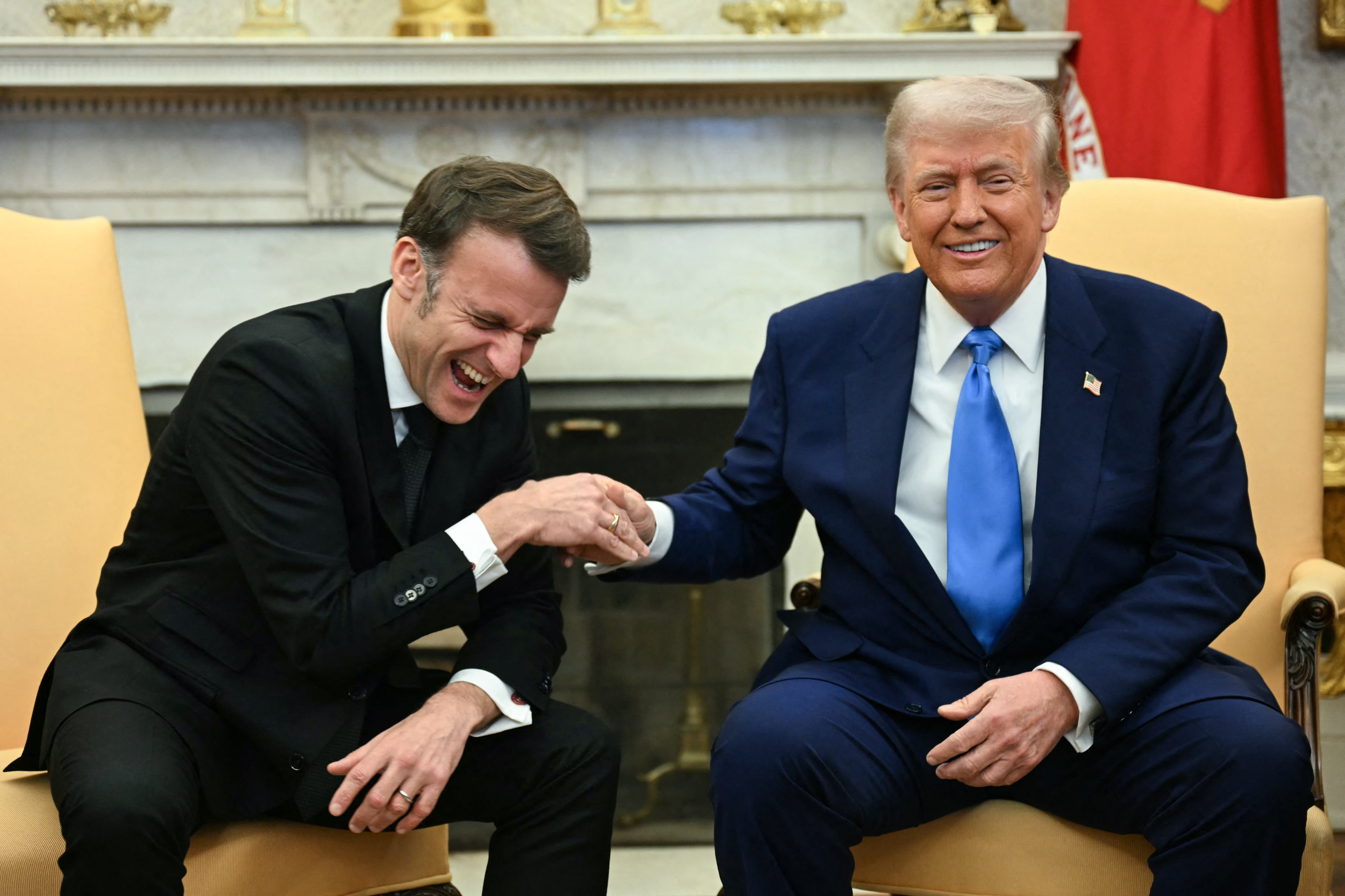 Trump hosted French president Emmanuel Macron at the White House this week. The pair shared a series of extravagant handshakes