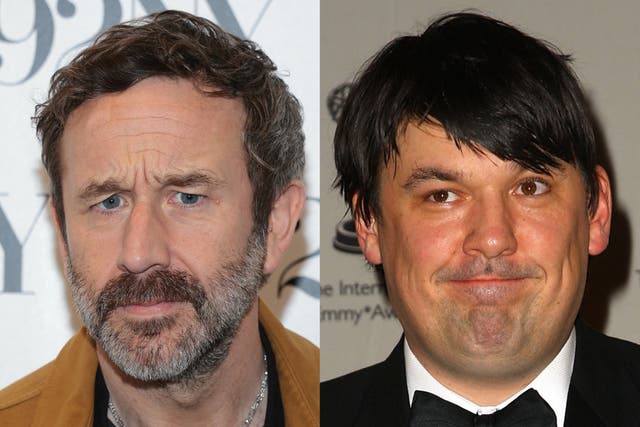 <p>Chris O'Dowd (left) and Graham Linehan (right)</p>