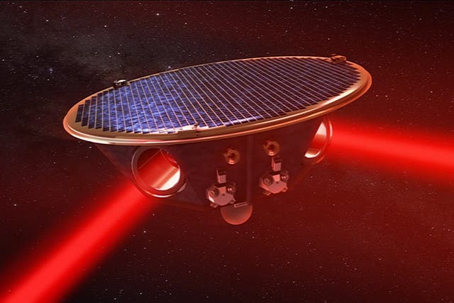 Artist’s impression of a project Lisa spacecraft (Max Planck Institute/PA)Max Planck Institute for Gravitational Physics)
