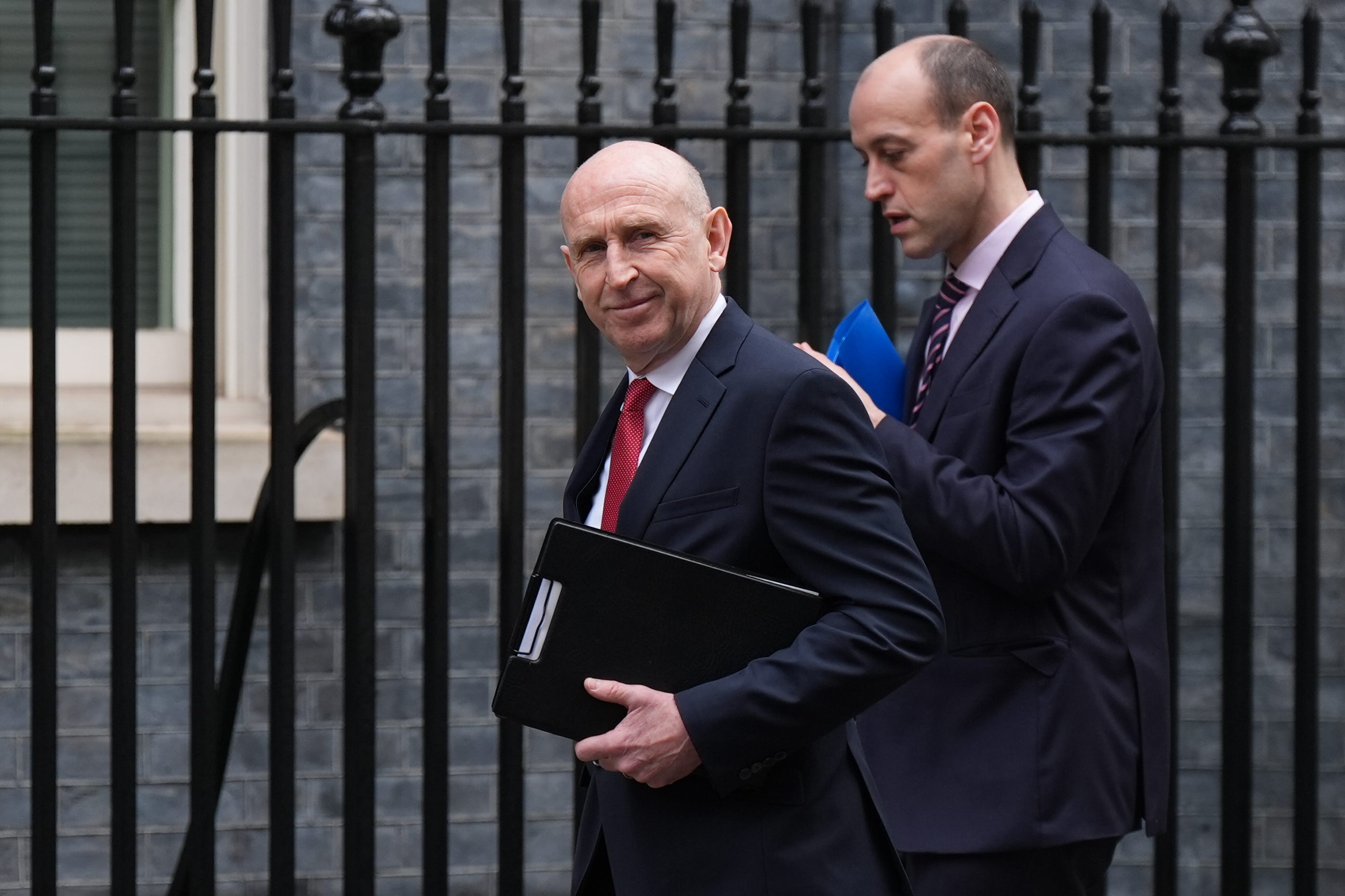 Defence Secretary John Healey was asked about the Government’s commitment to up defence spending (PA)