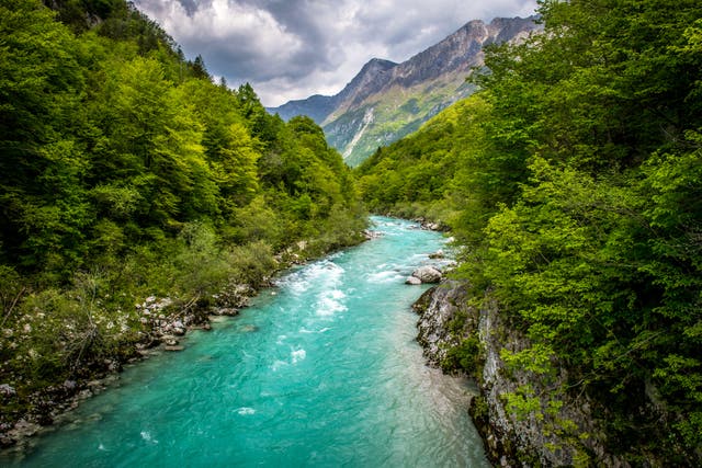 <p>The blue-green hue of the Soca River is among the reasons it is considered one of the most beautiful rivers in Europe</p>