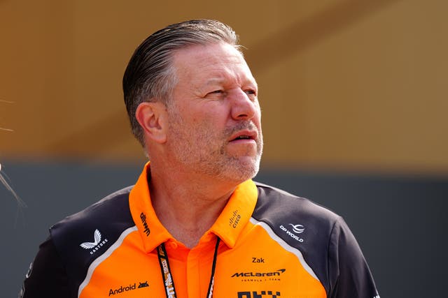 McLaren CEO Zak Brown was speaking on the opening day of testing in Bahrain (David Davies/PA)