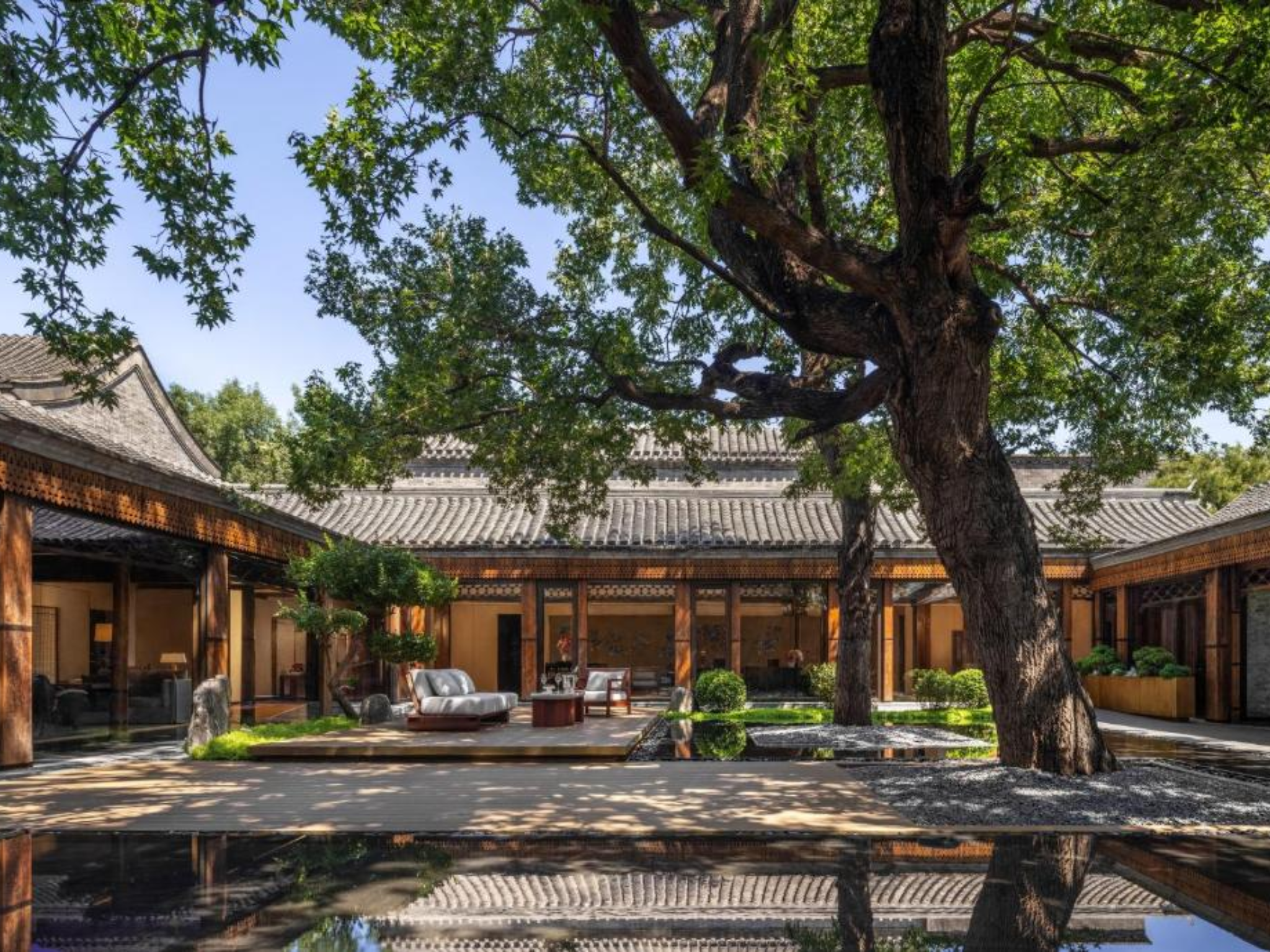 The stunning courtyard lobby