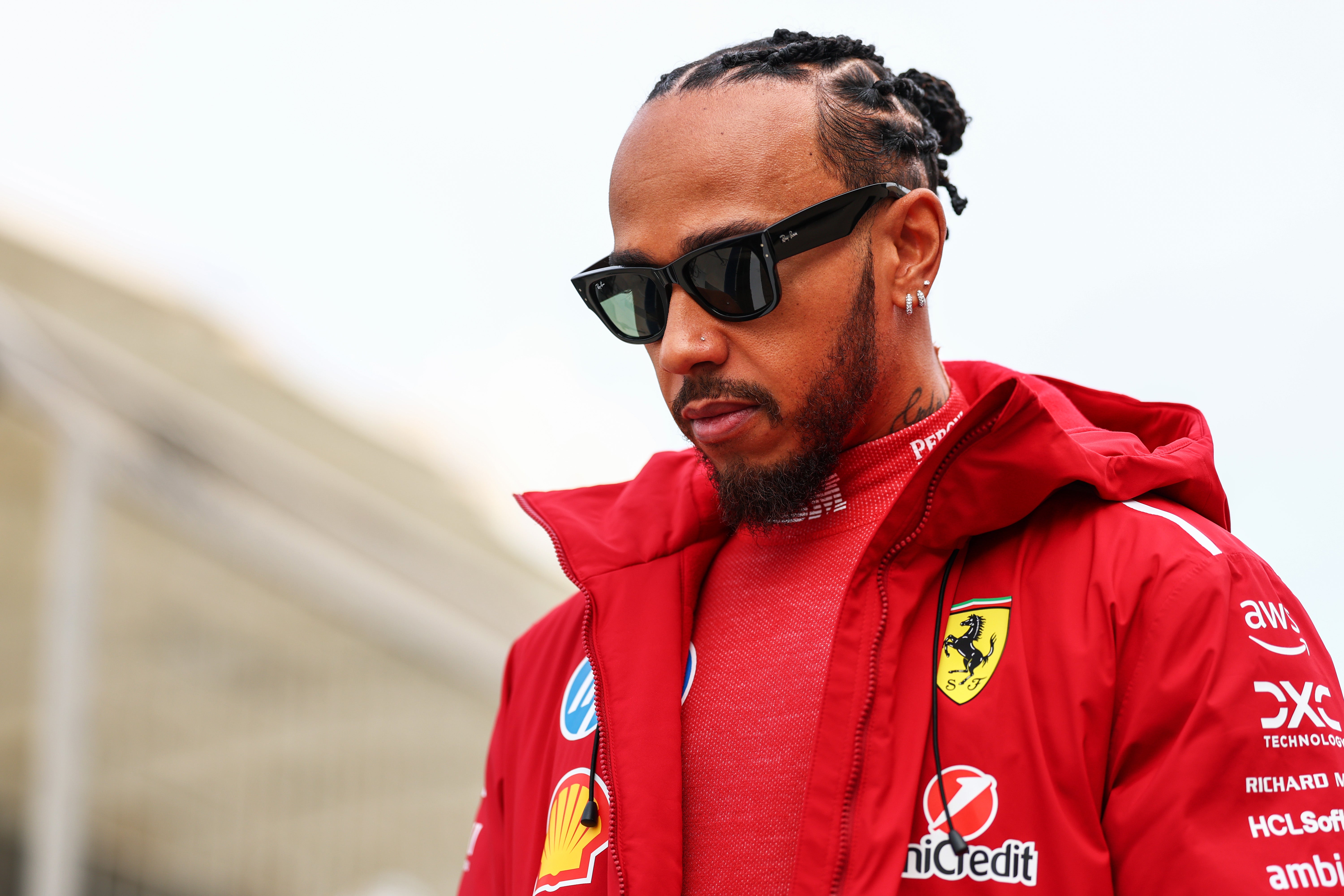 Lewis Hamilton during day one of testing in Bahrain