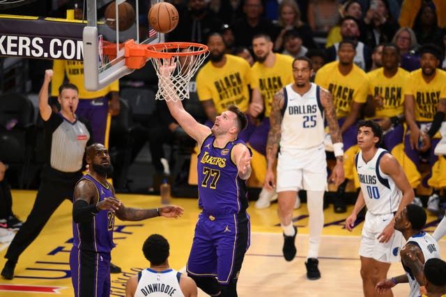 <p>Luka Doncic produced an outstanding performance against the Dallas Mavericks</p>