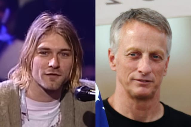 <p>Kurt Cobain and Tony Hawk</p>