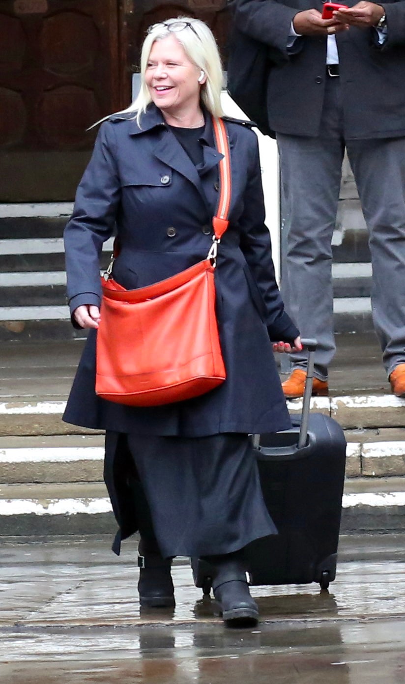 Vanessa Gibson outside Central London County Court after hearing in row with neighbour Jeremy Cowdrey