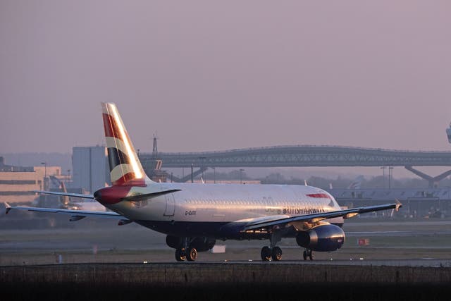 <p>A British Airways plane at London Gatwick</p>