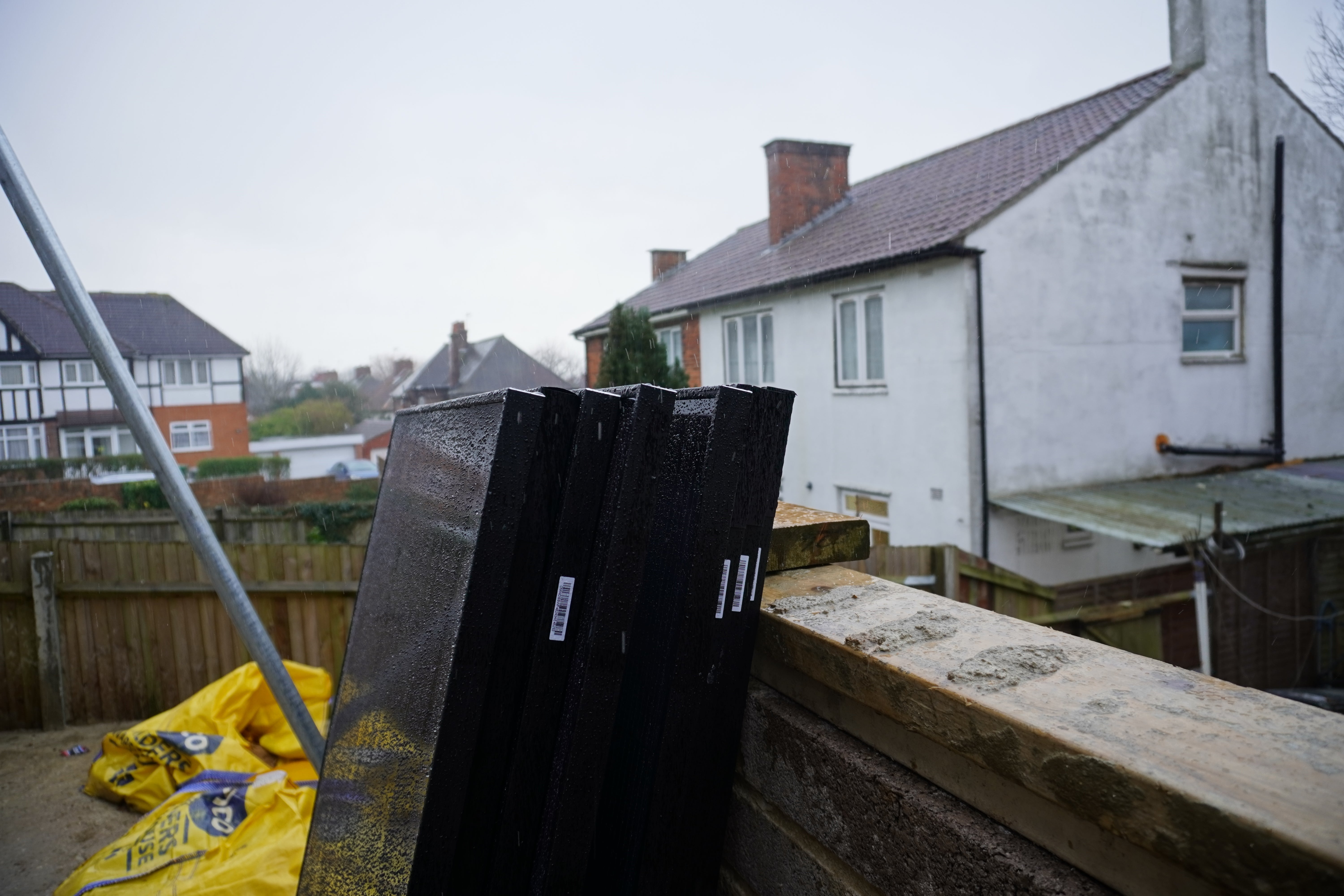 A stack of solar panels ready to be fitted to a house in Watford