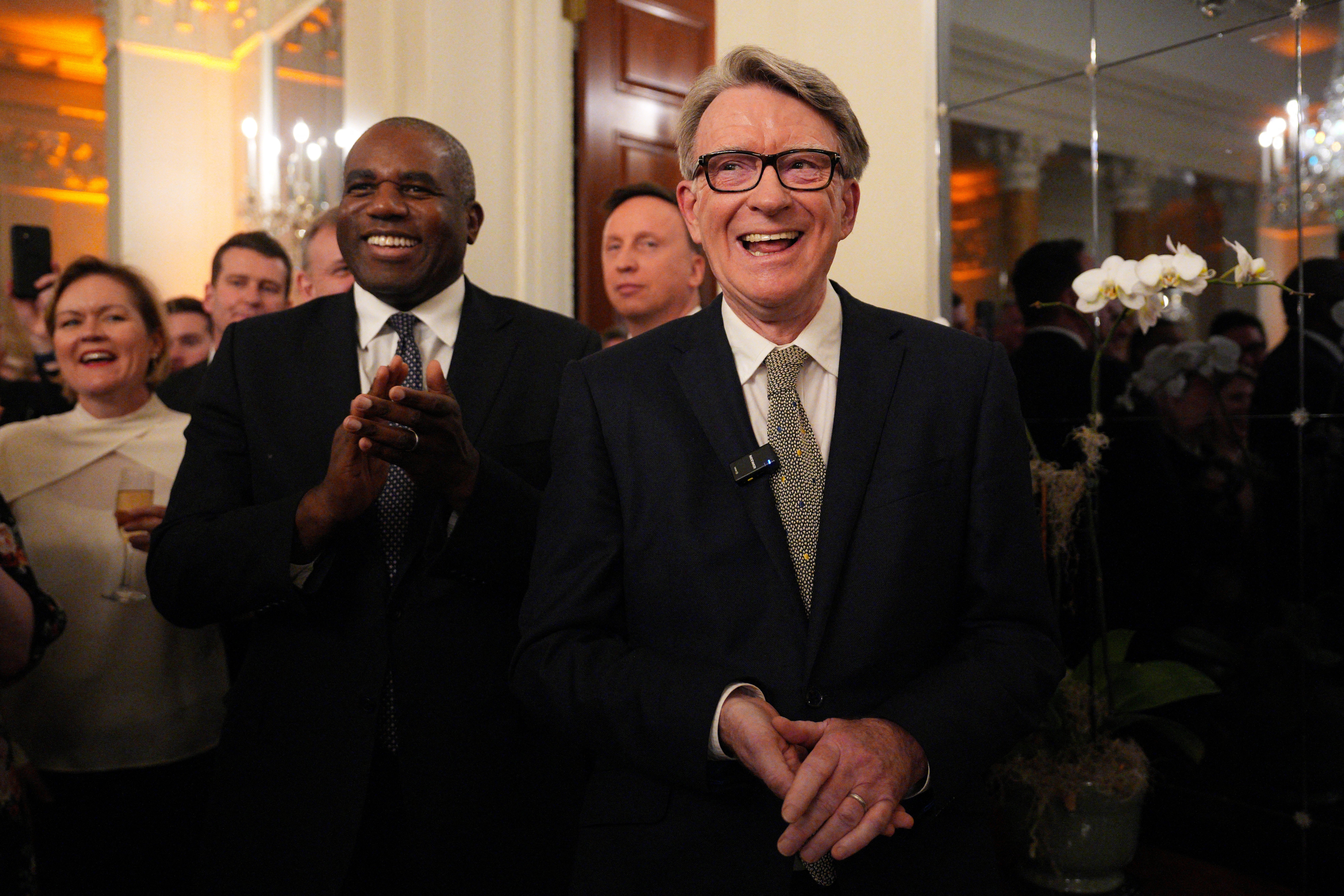 The joke’s on him: British ambassador to the United States Peter Mandelson reacts to being the punch line of Keir Starmer’s joke
