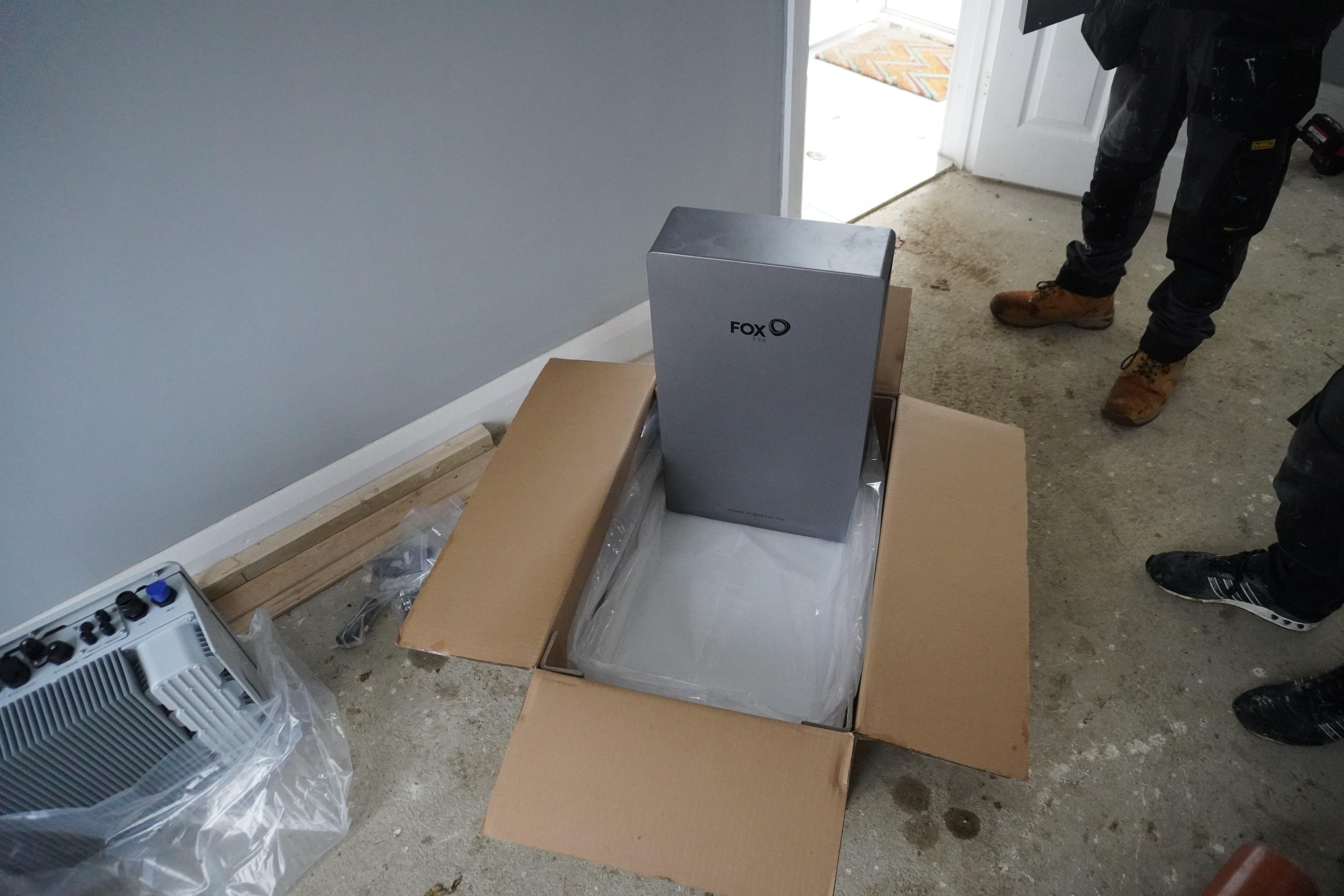 A solar battery ready to be fitted at a house in Watford