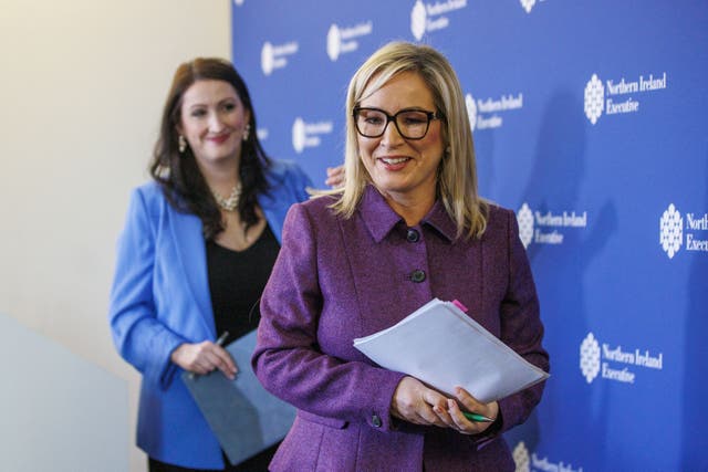 First Minister Michelle O’Neill (right) and deputy First Minister Emma Little Pengelly (Liam McBurney/PA)