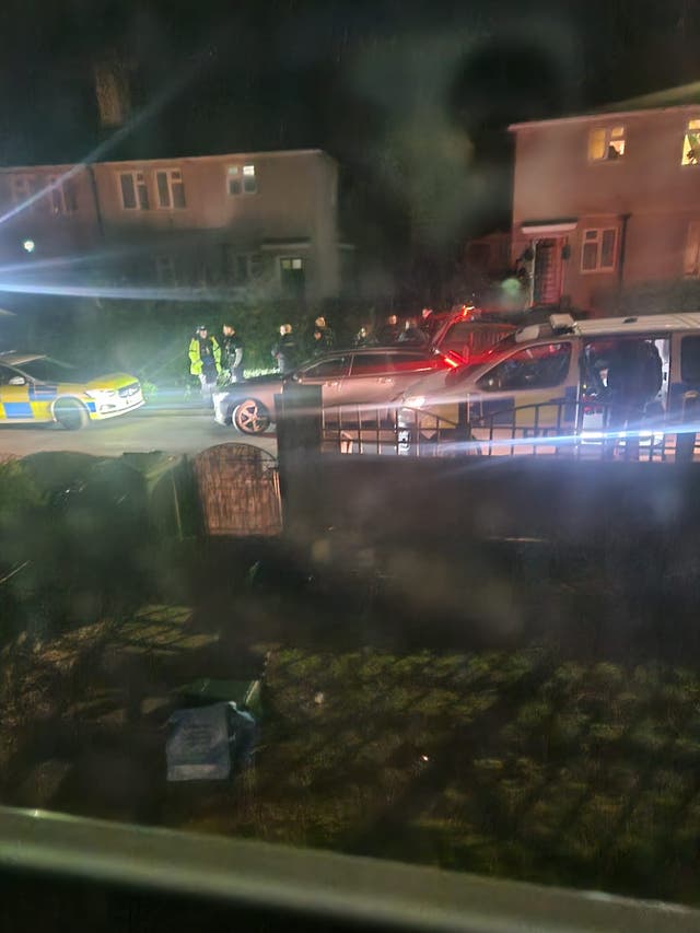 <p>Police outside the property in Bristol where a teenager was killed in a suspected XL Bully attack</p>