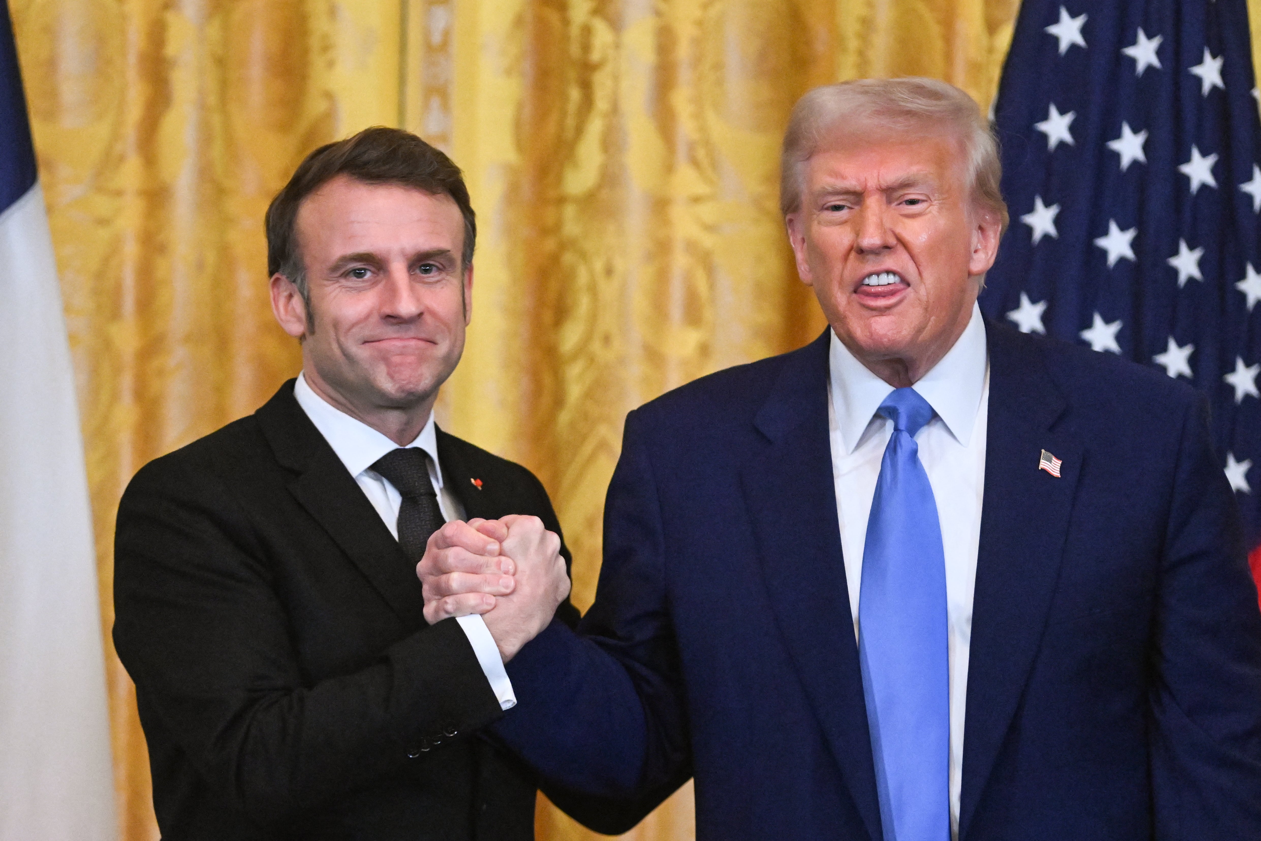 <p>French president Emanuel Macron has been at the sharp end of Donald Trump’s tongue</p>