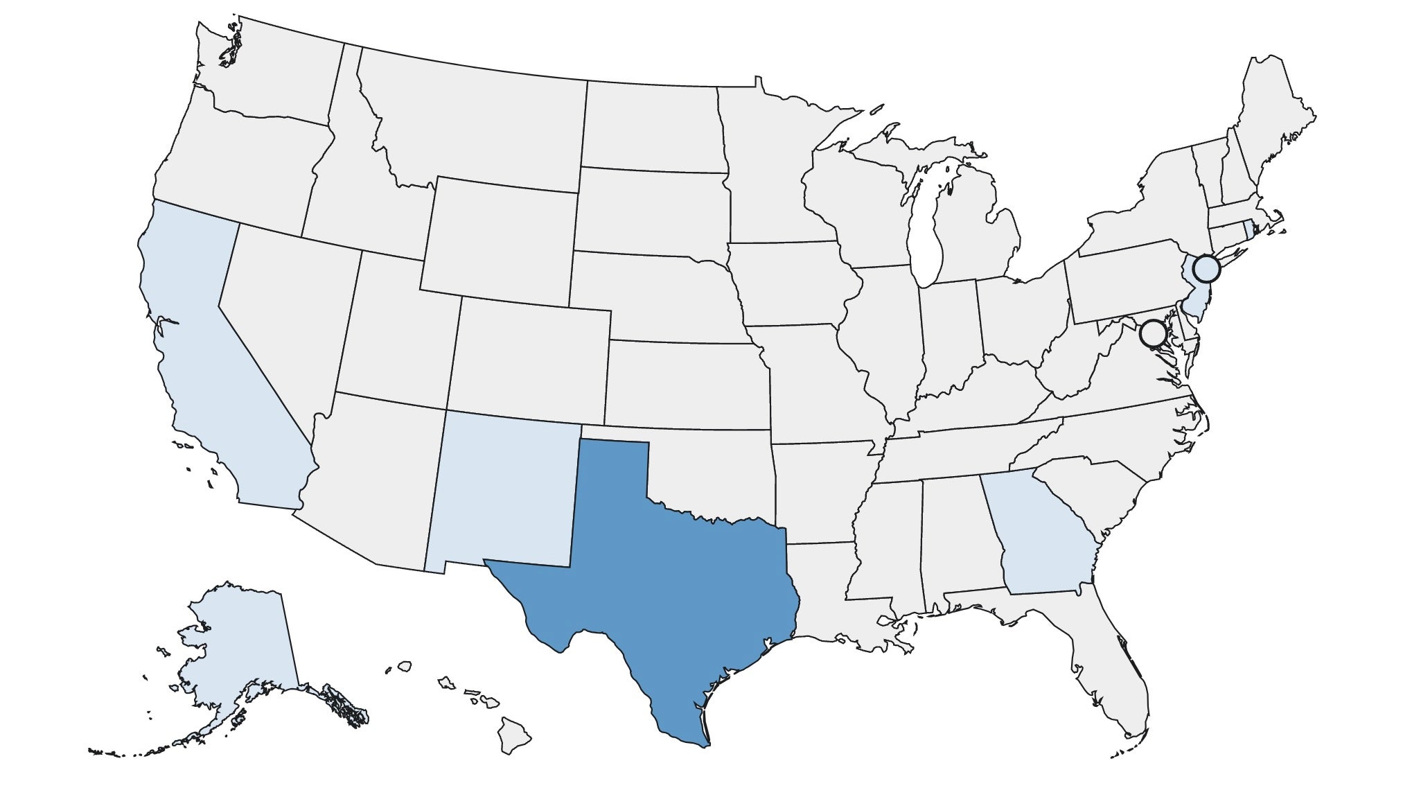 A map shows where measles cases have cropped up around the nation. So far, six states have been impacted by the virus