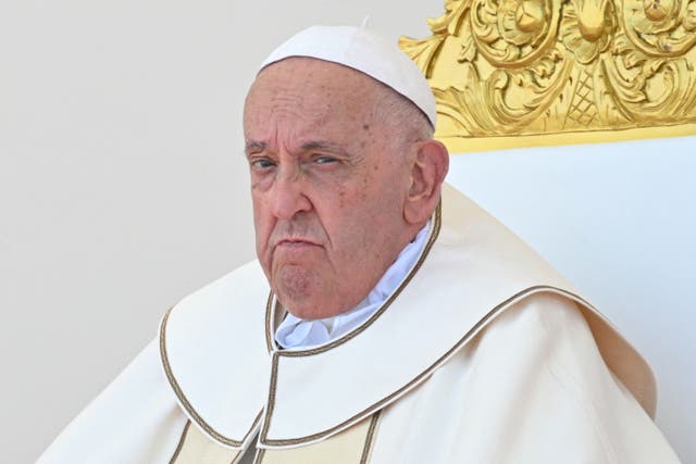 <p>Pope Francis before he was hospitalised</p>