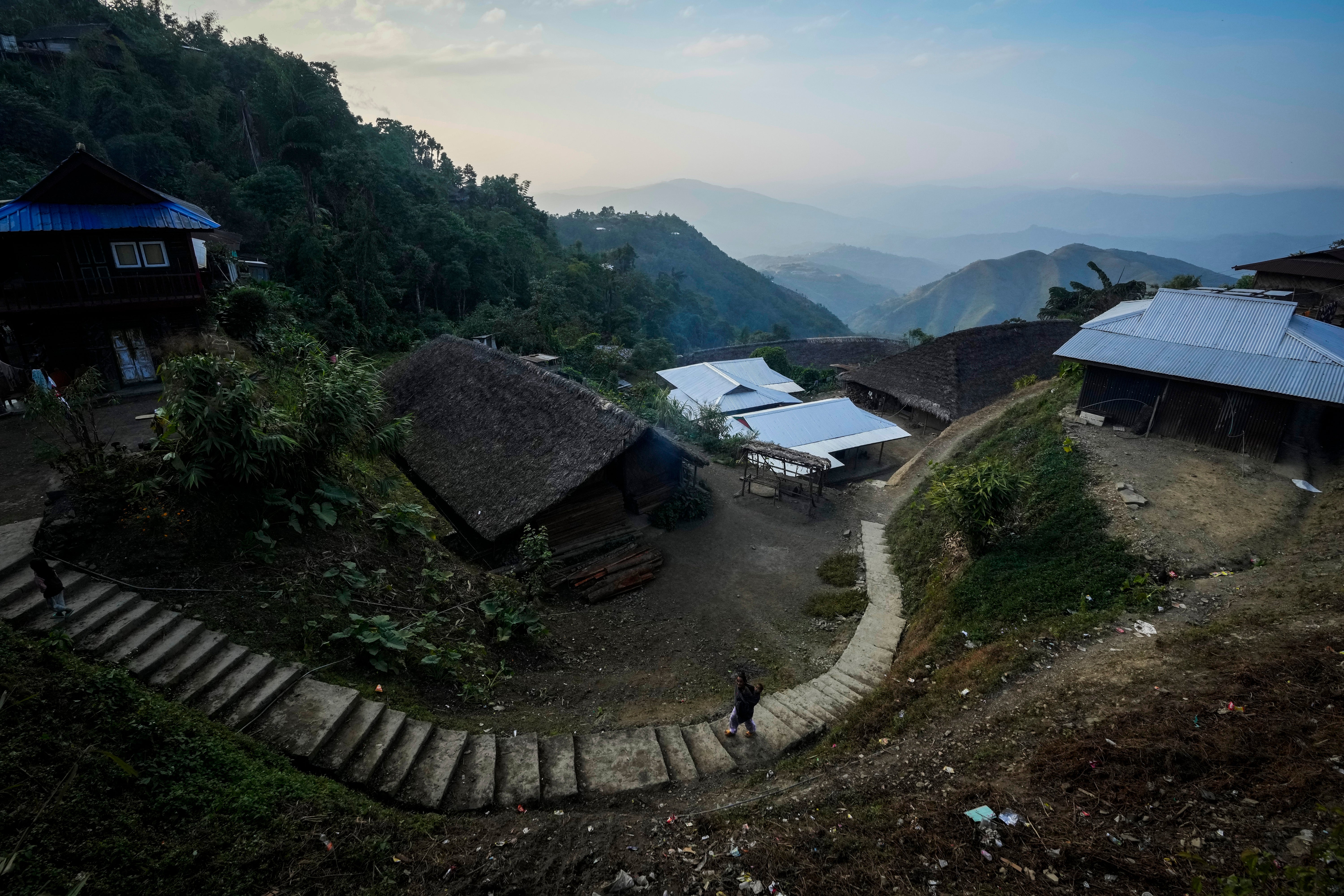 The steps through Longwa village