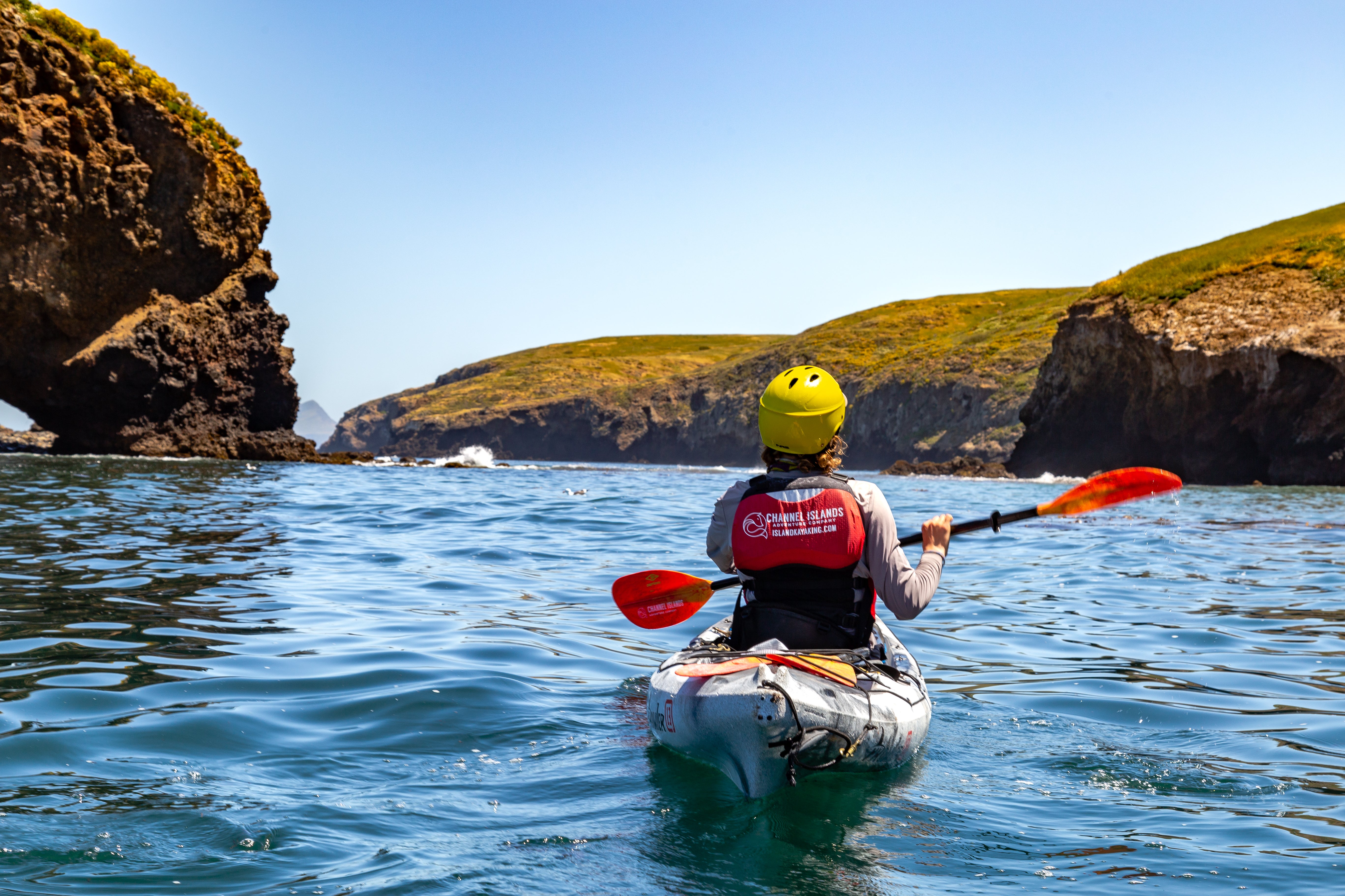 Kayaking around the Channel Islands is a popular activity for visitors