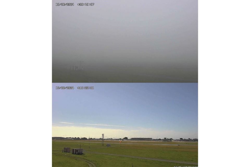 The plane continued an approach in fog at Guernsey Airport on 12 August 2024