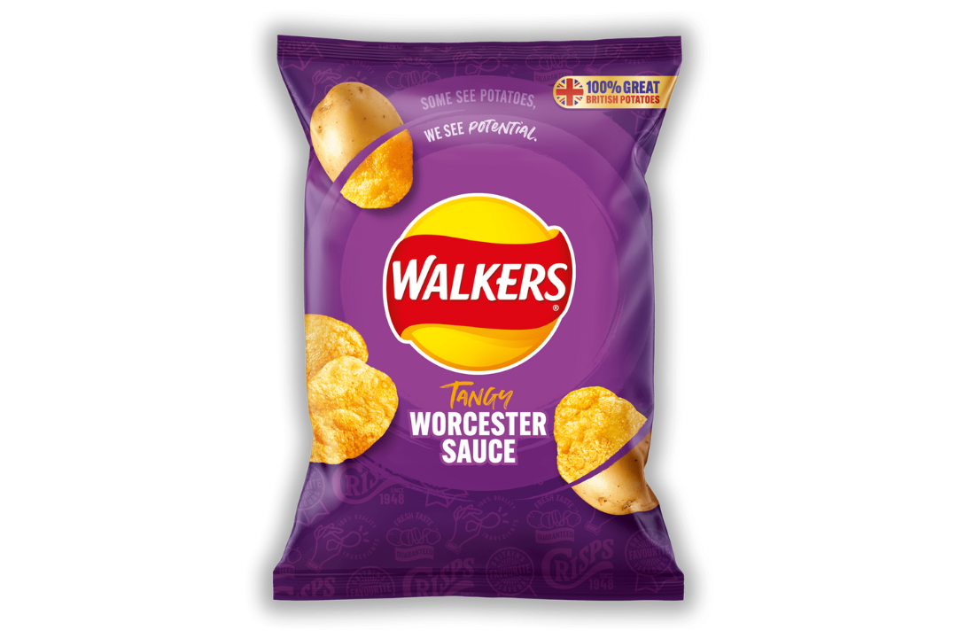 The iconic purple Walkers Worcester Sauce before it was discontinued