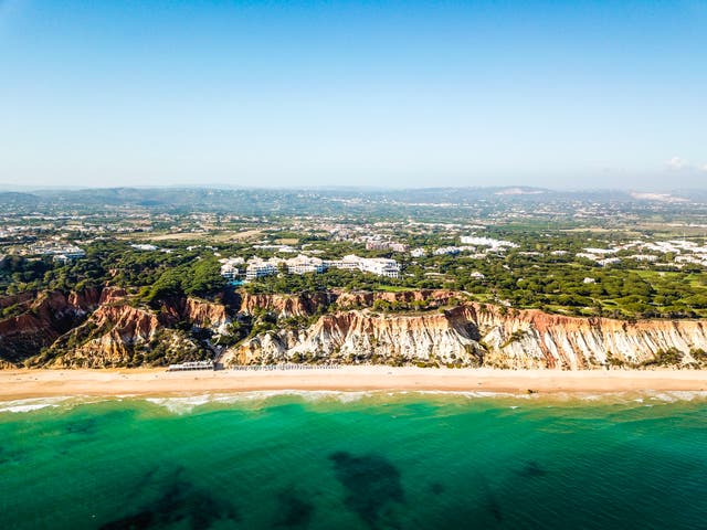 <p>An aerial view of the Pine Cliffs resort in Portugal</p>