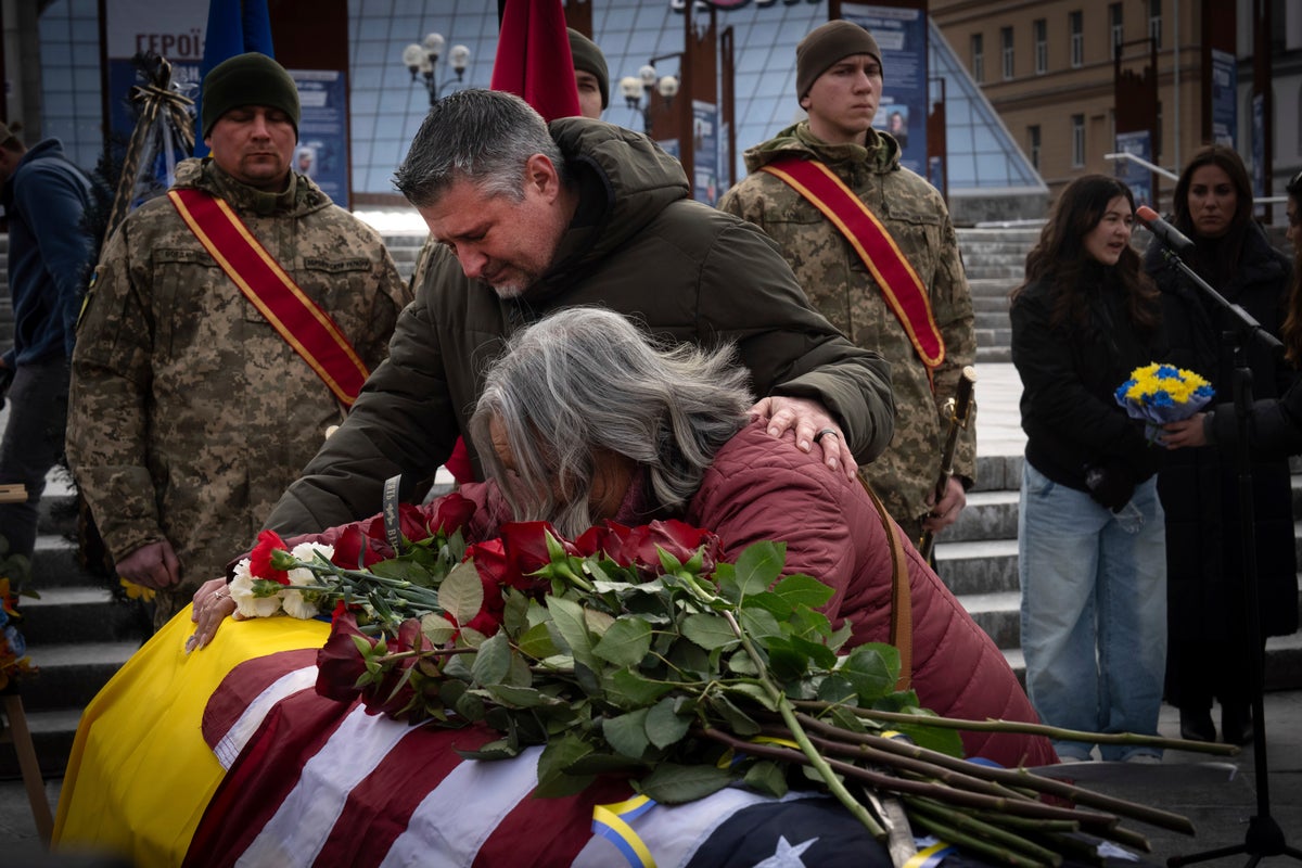 Family of US marine veteran killed in Ukraine tells funeral in Kyiv he died fighting for freedom