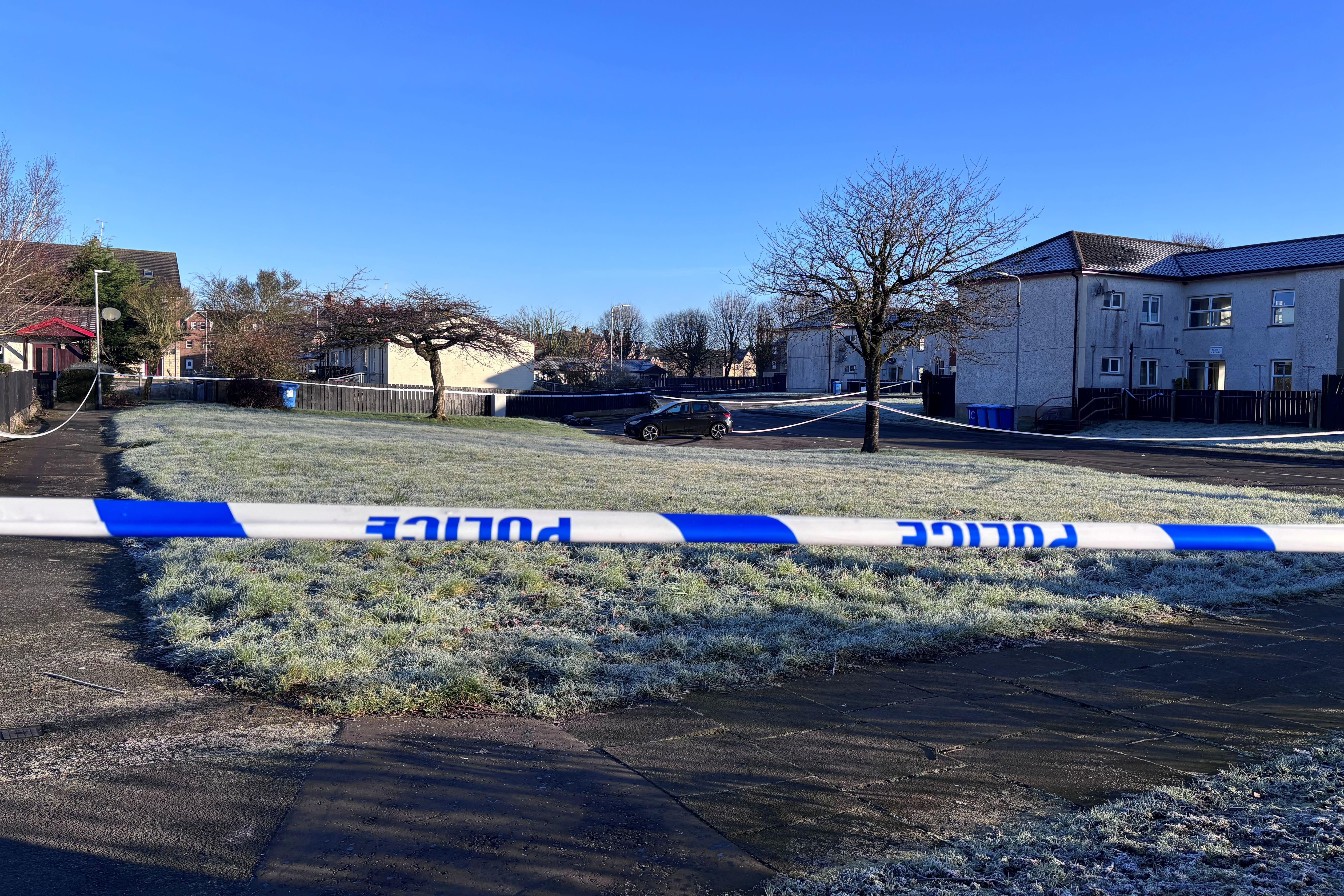 The scene in Corrainey Park in Dungannon (PA)