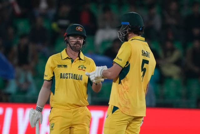 <p>Travis Head (left) had blasted Australia to a scintillating start </p>