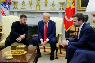 US president Donald Trump meets with Ukrainian President Volodymyr Zelensky