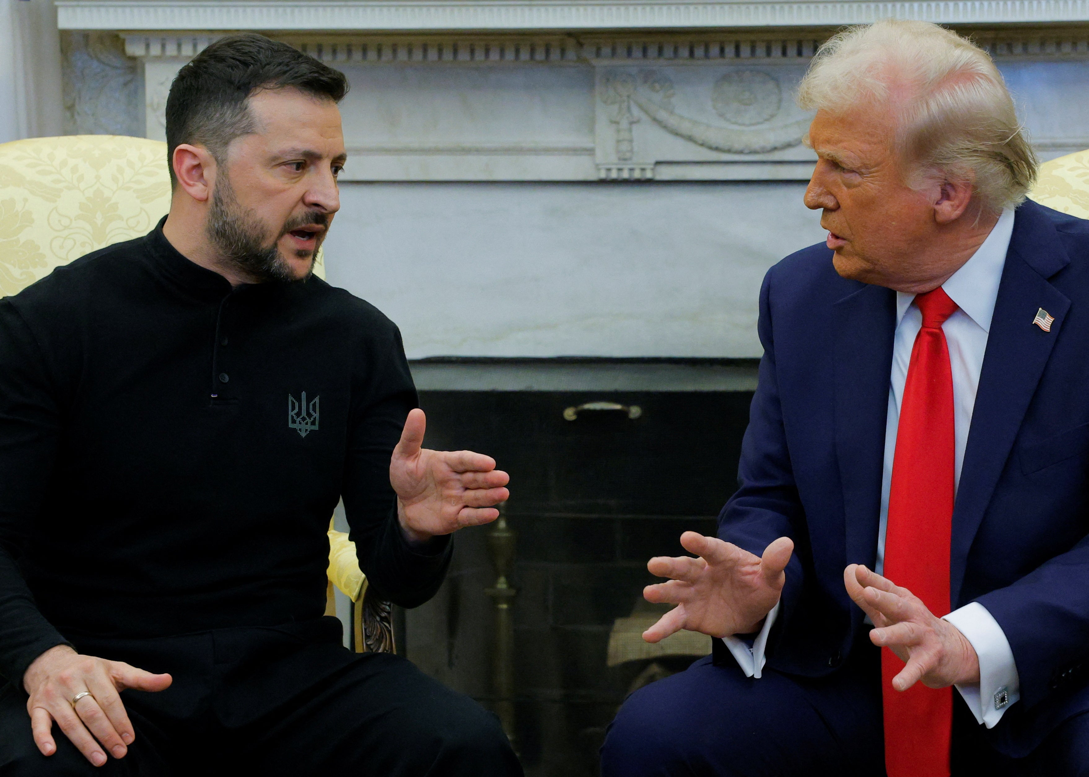 The Ukrainian president fought to answer as Trump talked over him