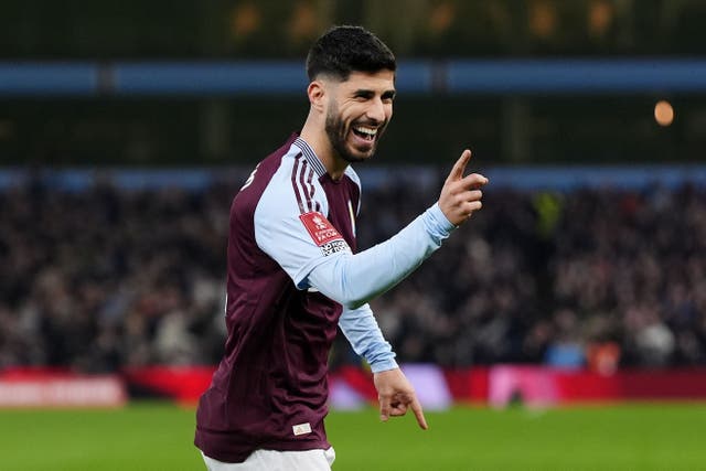 Marco Asensio scored twice as Aston Villa progressed to the FA Cup quarter-finals (Bardley Collyer/PA)